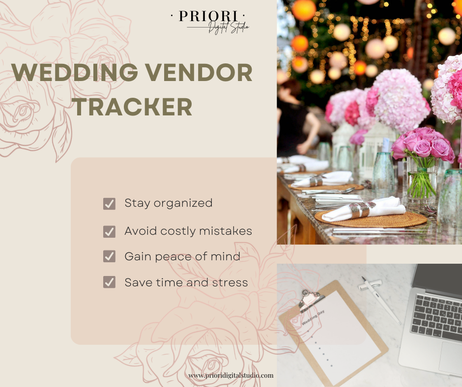 Wedding Vendor Tracker: Organize Contracts and Payments