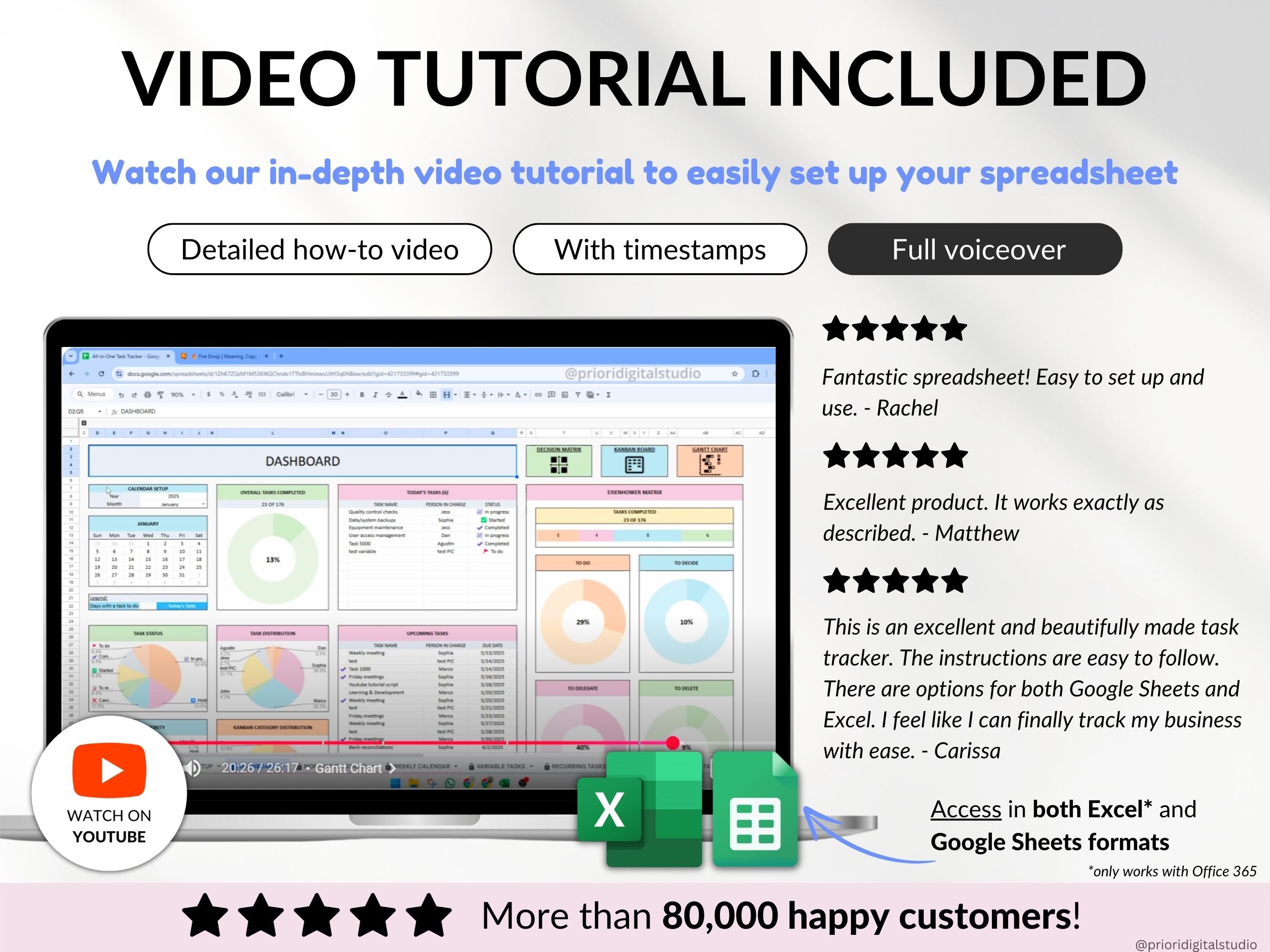 Task Tracker Spreadsheet Template Google Sheets Digital To-Do List Excel Daily Task Priority List Work Organization Team Project Management