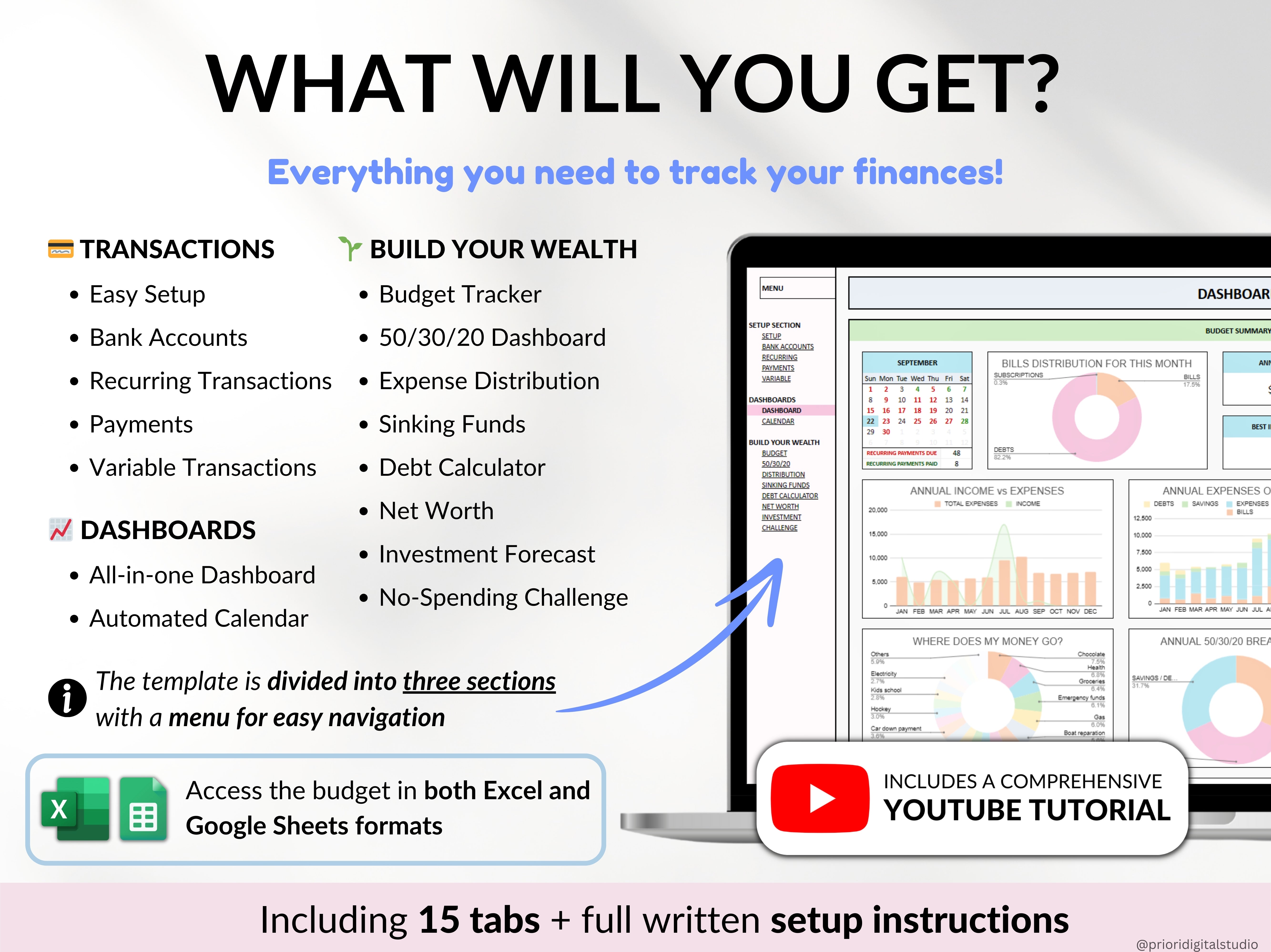 Paycheck Budget Spreadsheet Weekly Budget Monthly Budget Biweekly Bill Tracker Debt Tracker Financial Planner Google Sheets Excel Template