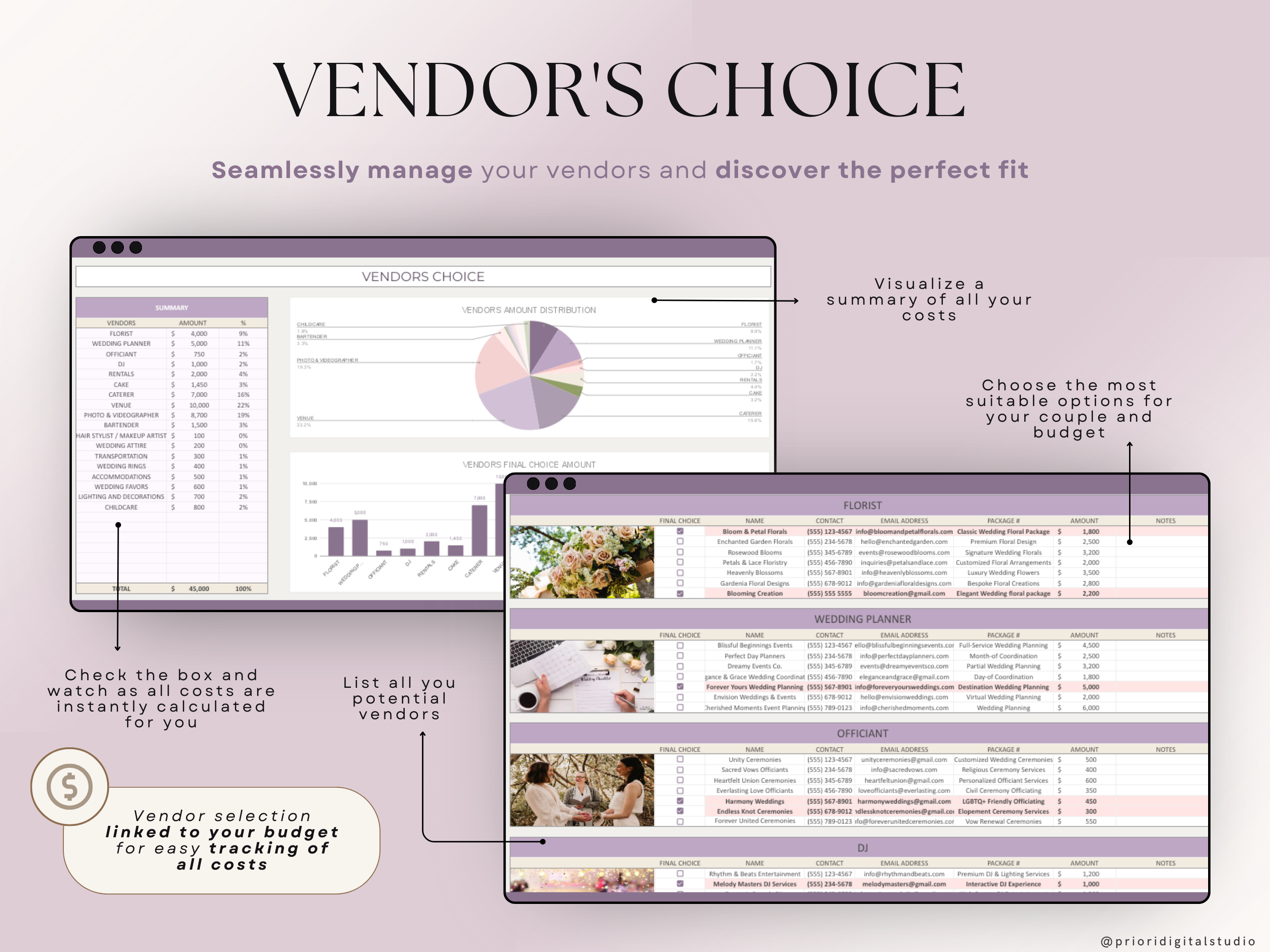 Wedding Planner Spreadsheet Wedding Budget Tracker Honeymoon Planner Checklist Guest List Tracker Wedding Travel Itinerary Seating Plan Excel Google Sheets#color_lavender