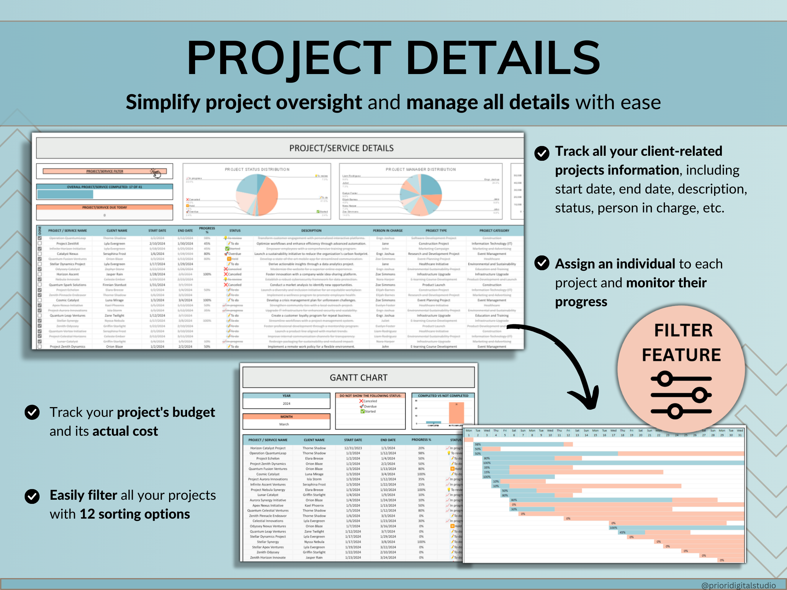 Client Tracker Spreadsheet for Small Business with Task Tracker Customer CRM Dashboard Google Sheets Excel Lead Management Invoice Tracker