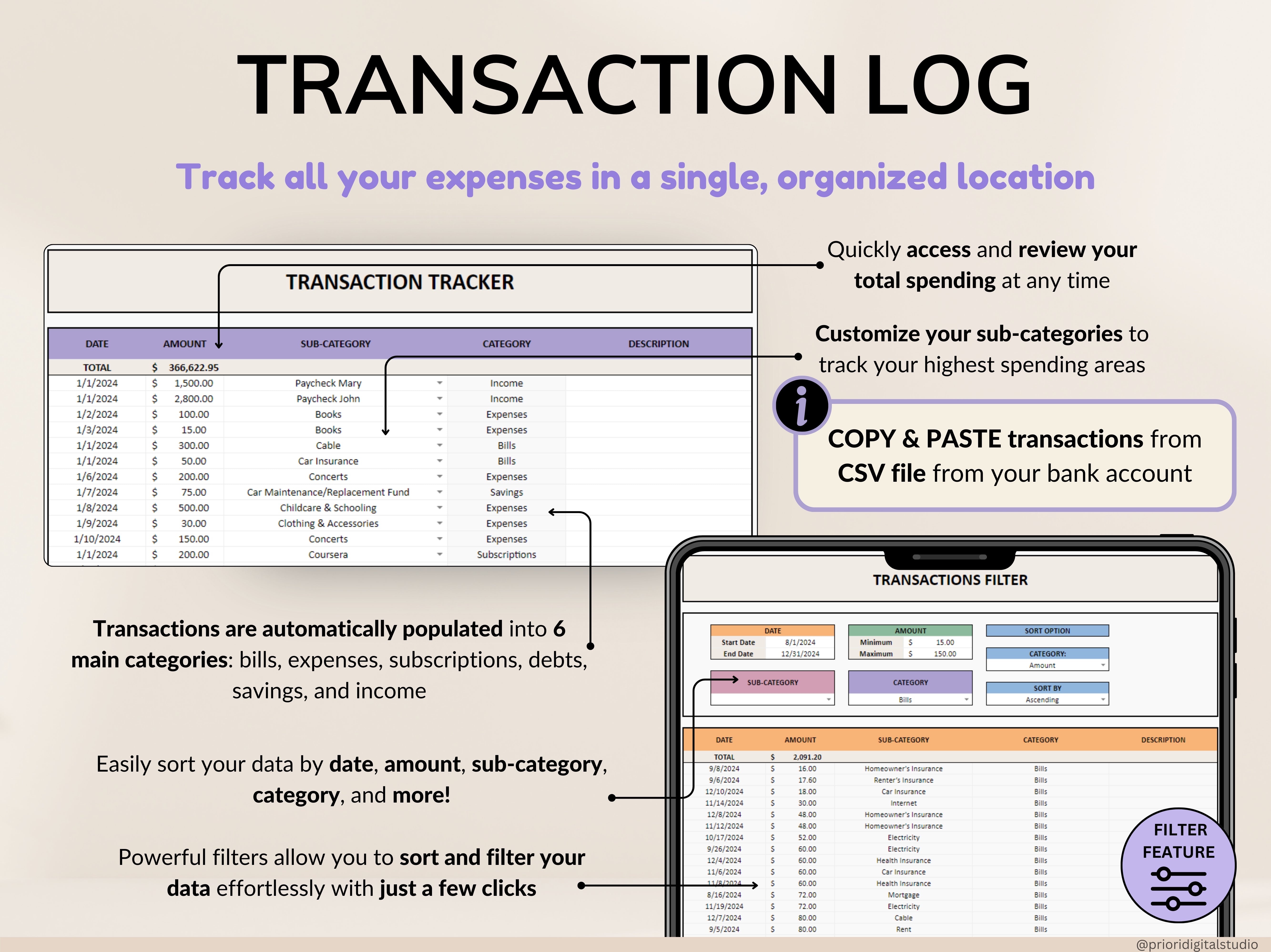 Paycheck Budget Planner Excel & Google Sheets Template Weekly Paycheck Budget Biweekly Paycheck Spreadsheet Bill Tracker Custom Budgeting