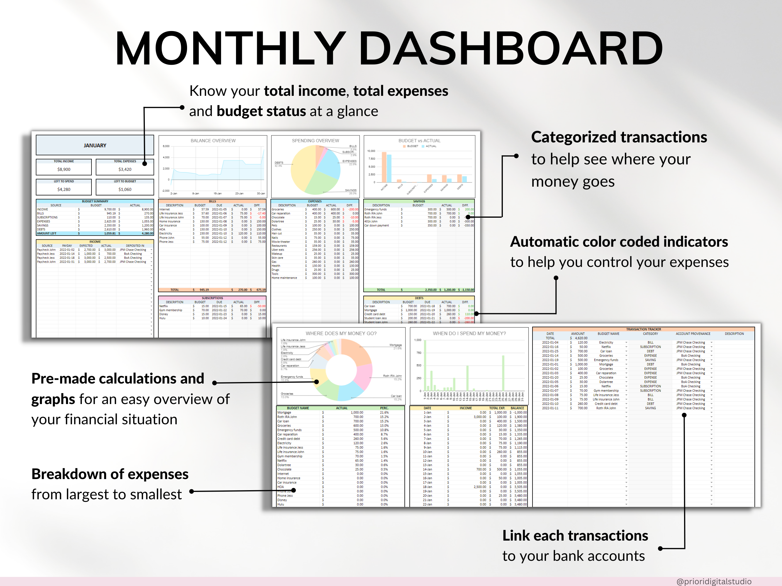Small Business Bundle Bookkeeping Inventory Tracker Order Tracker Product Handmade Pricing Calculator Smart Bill Calendar Google Sheet Excel