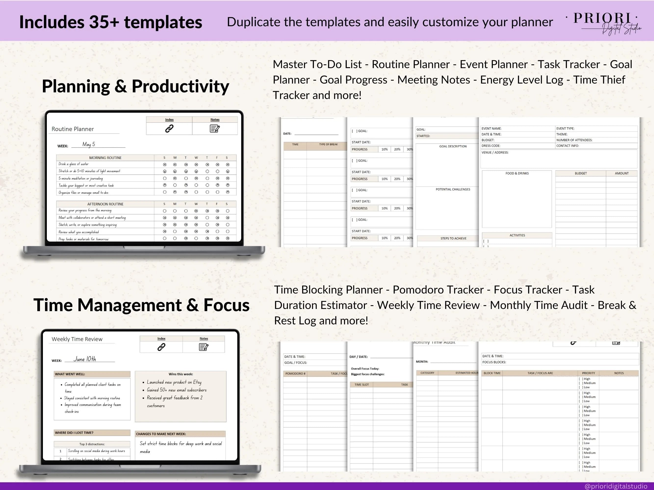 OneNote Planner Meeting Notes Planner Hyperlinked Digital Planner OneNote Productivity Planner for Professional OneNote Work Task Tracker