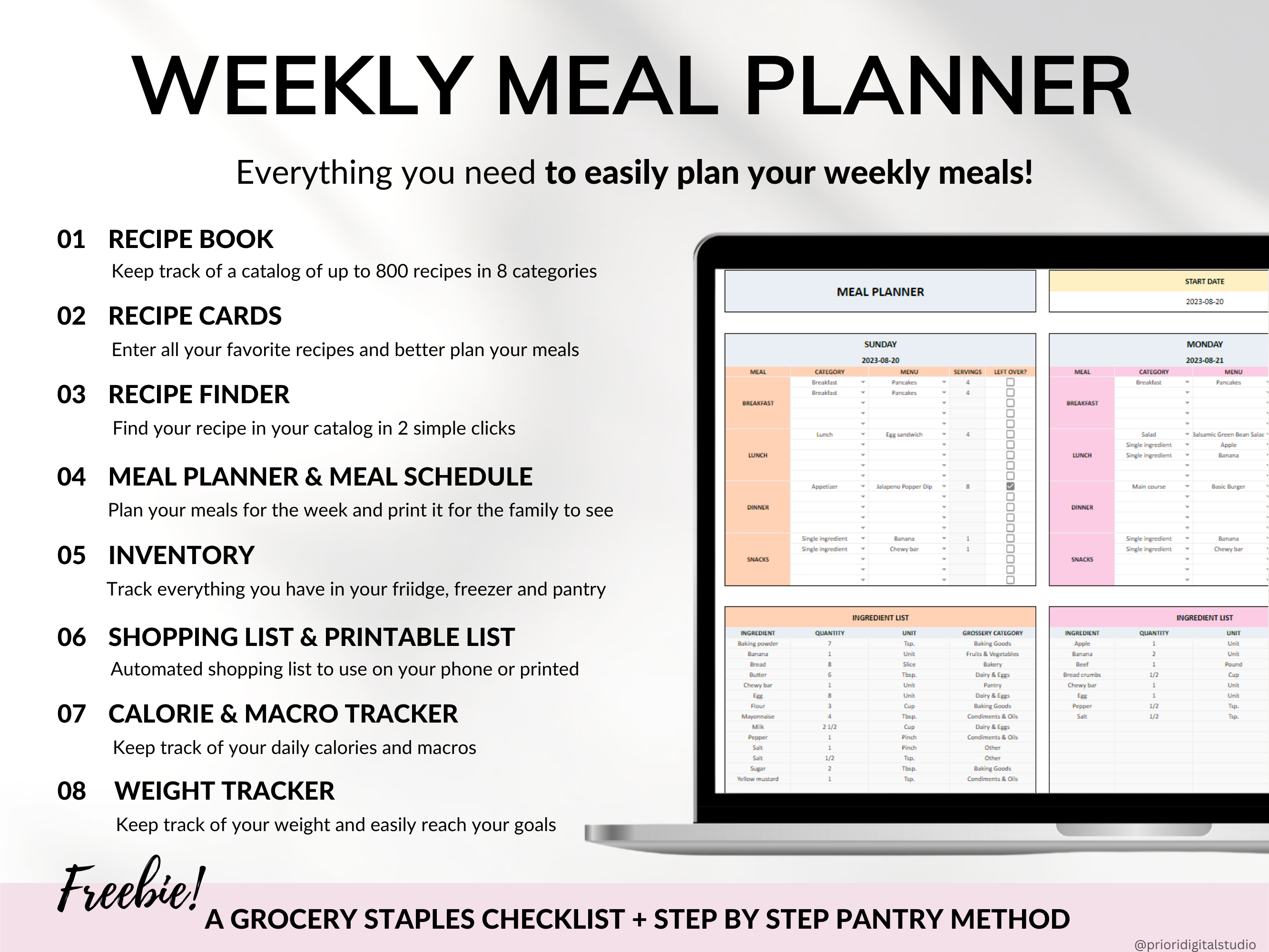 Family Annual Budget Weekly Meal Planner Habit Tracker To-Do List Monthly Budget Excel Spreadsheet Google Sheets Daily Habit Tracker Recipe