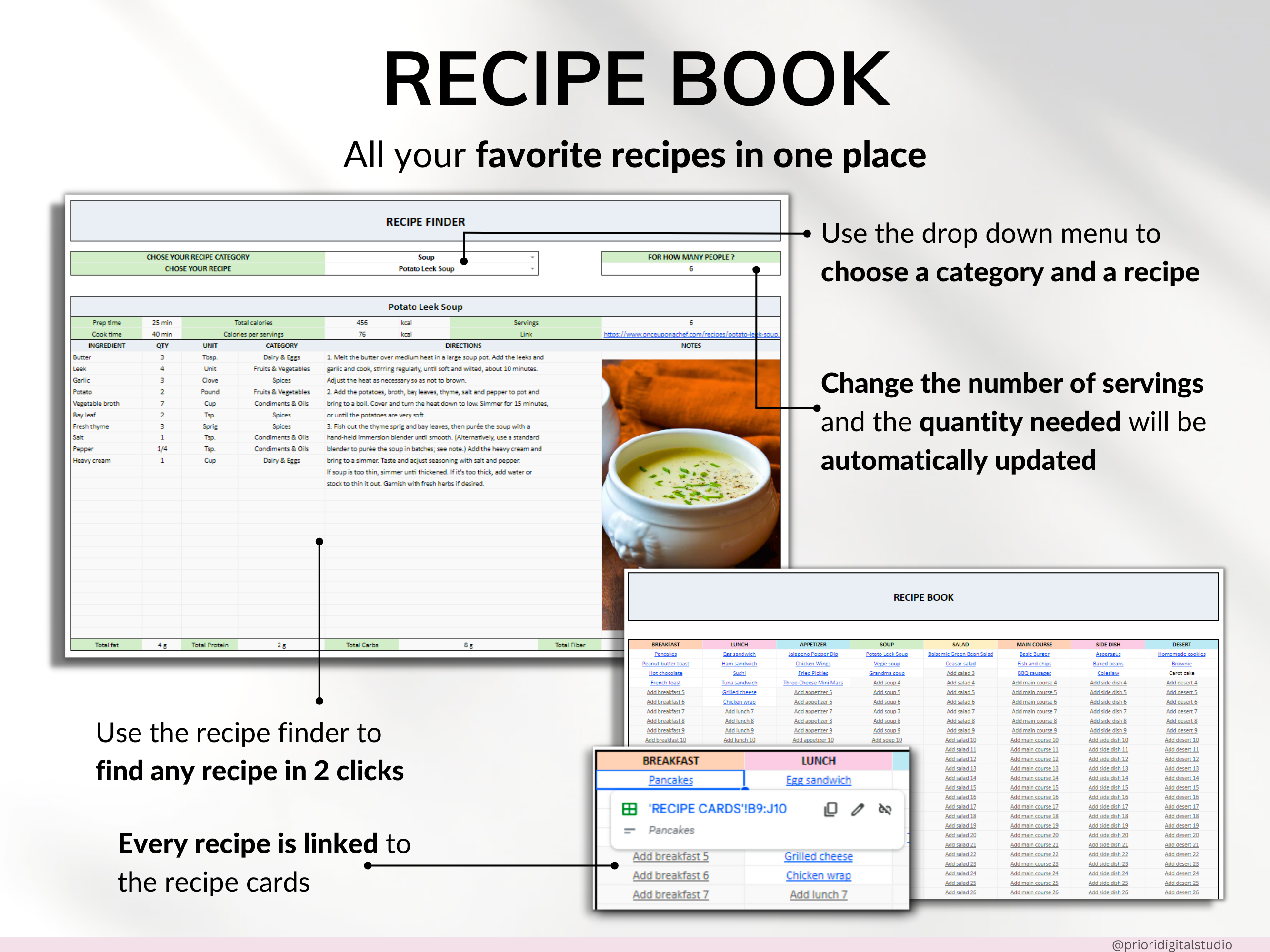 Family Annual Budget Weekly Meal Planner Habit Tracker To-Do List Monthly Budget Excel Spreadsheet Google Sheets Daily Habit Tracker Recipe