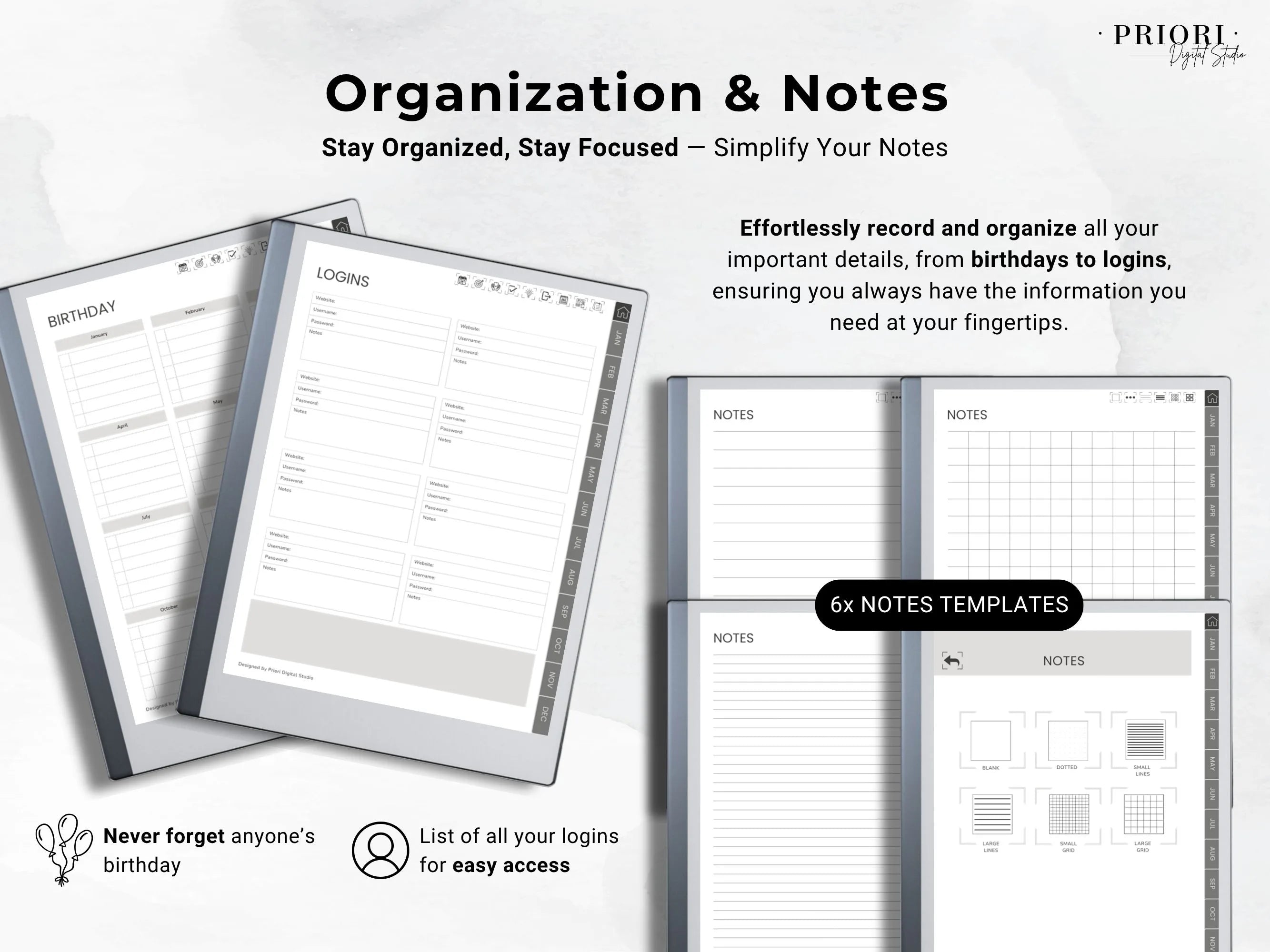 reMarkable Planner Daily Planner 2025 2026 Daily Journal reMarkable 2 Template Digital Planner Minimalist Hyperlinked Planner for reMarkable