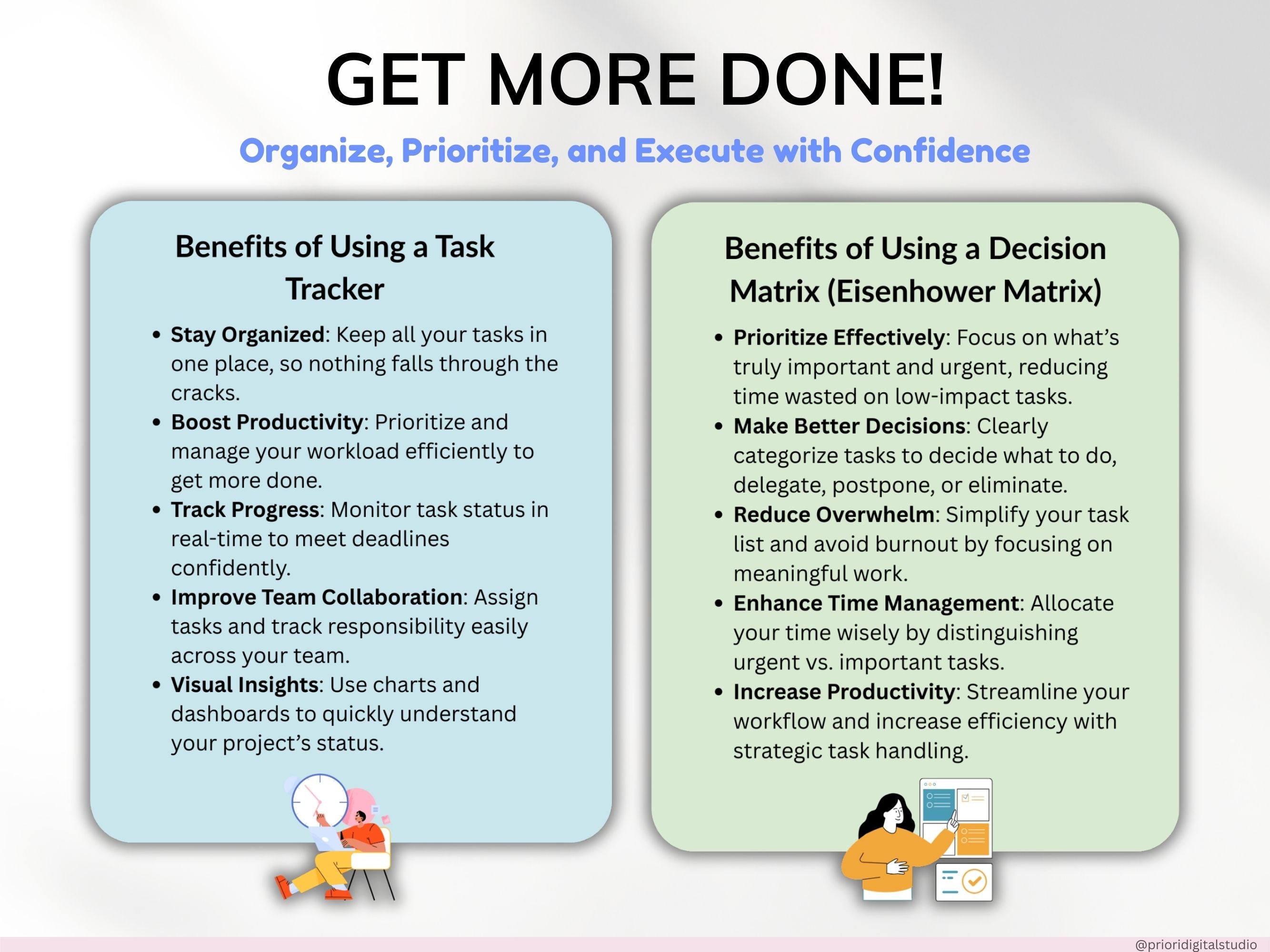 Decision Matrix Task Tracker Google Sheets Excel Eisenhower Matrix To-Do List Project Planner Work Priority Matrix ADHD Productivity Planner