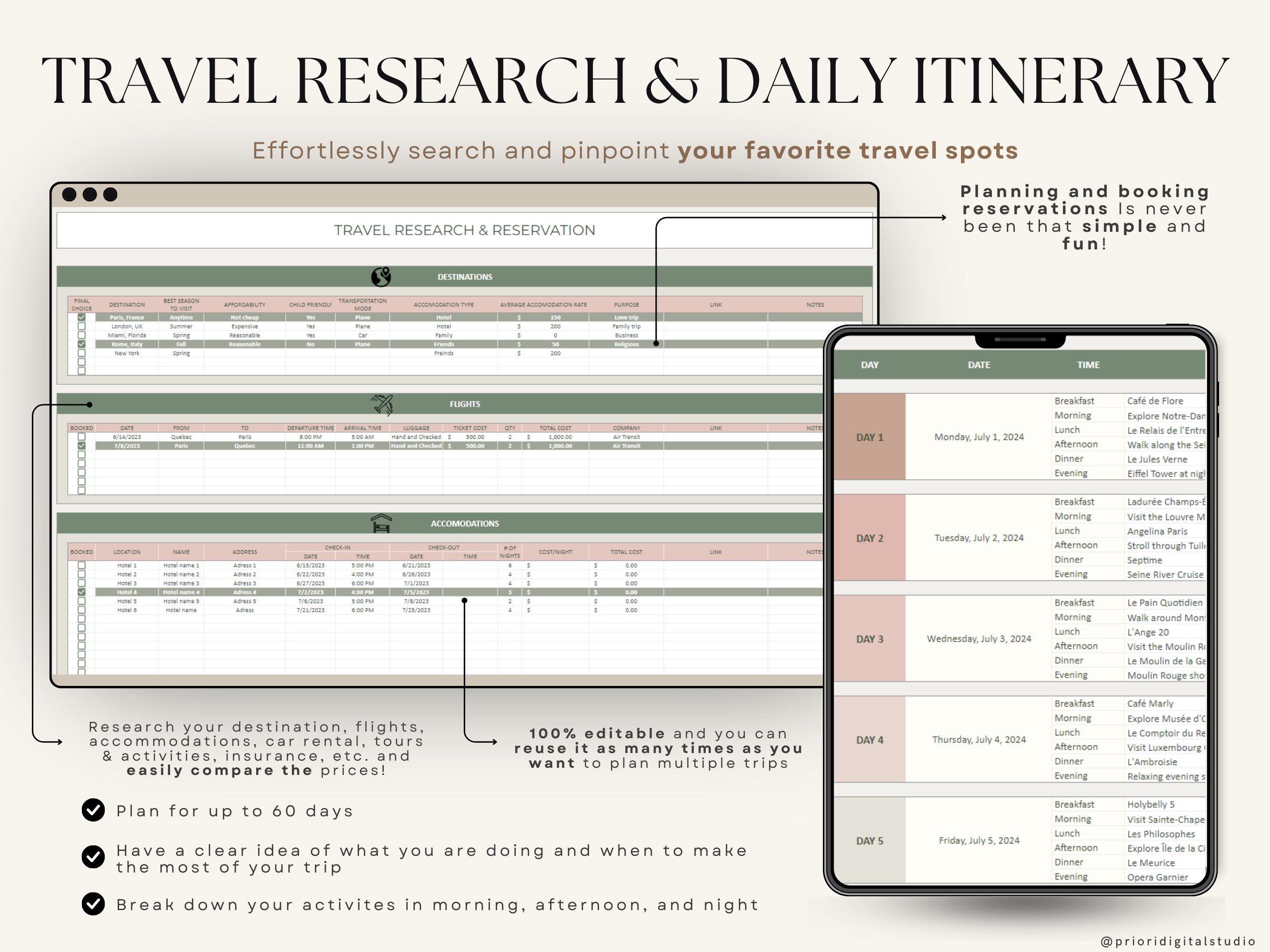 Wedding Planner Spreadsheet Wedding Budget Tracker Honeymoon Planner Checklist Guest List Tracker Wedding Travel Itinerary Seating Plan Excel Google Sheets#color_rosy-sage