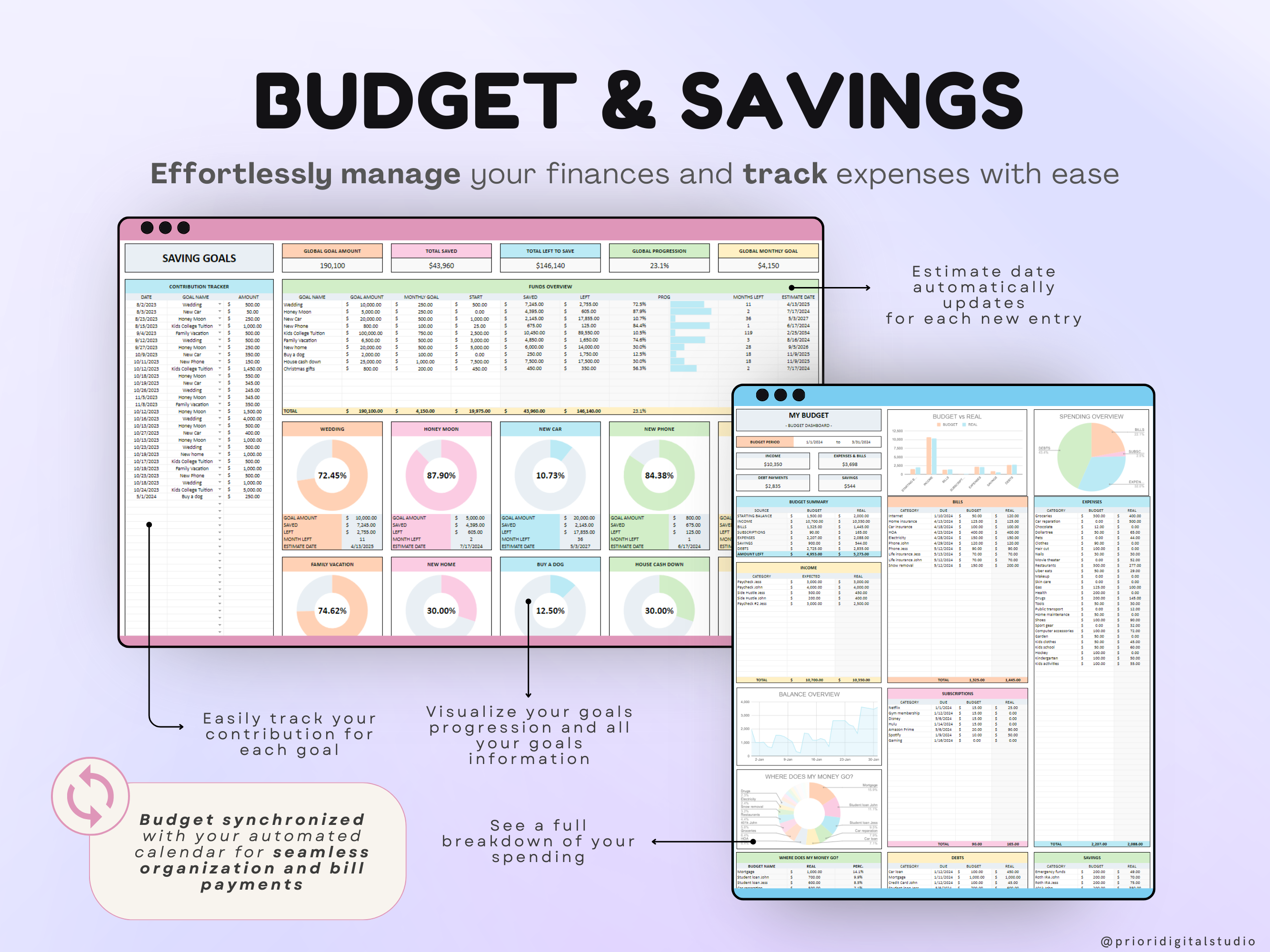 ADHD Life Planner ADHD Digital Organizer Planner Budget Tracker Meal Planner Spreadsheet Template 2024 Calendar To Do List Savings Tracker Excel Google Sheets