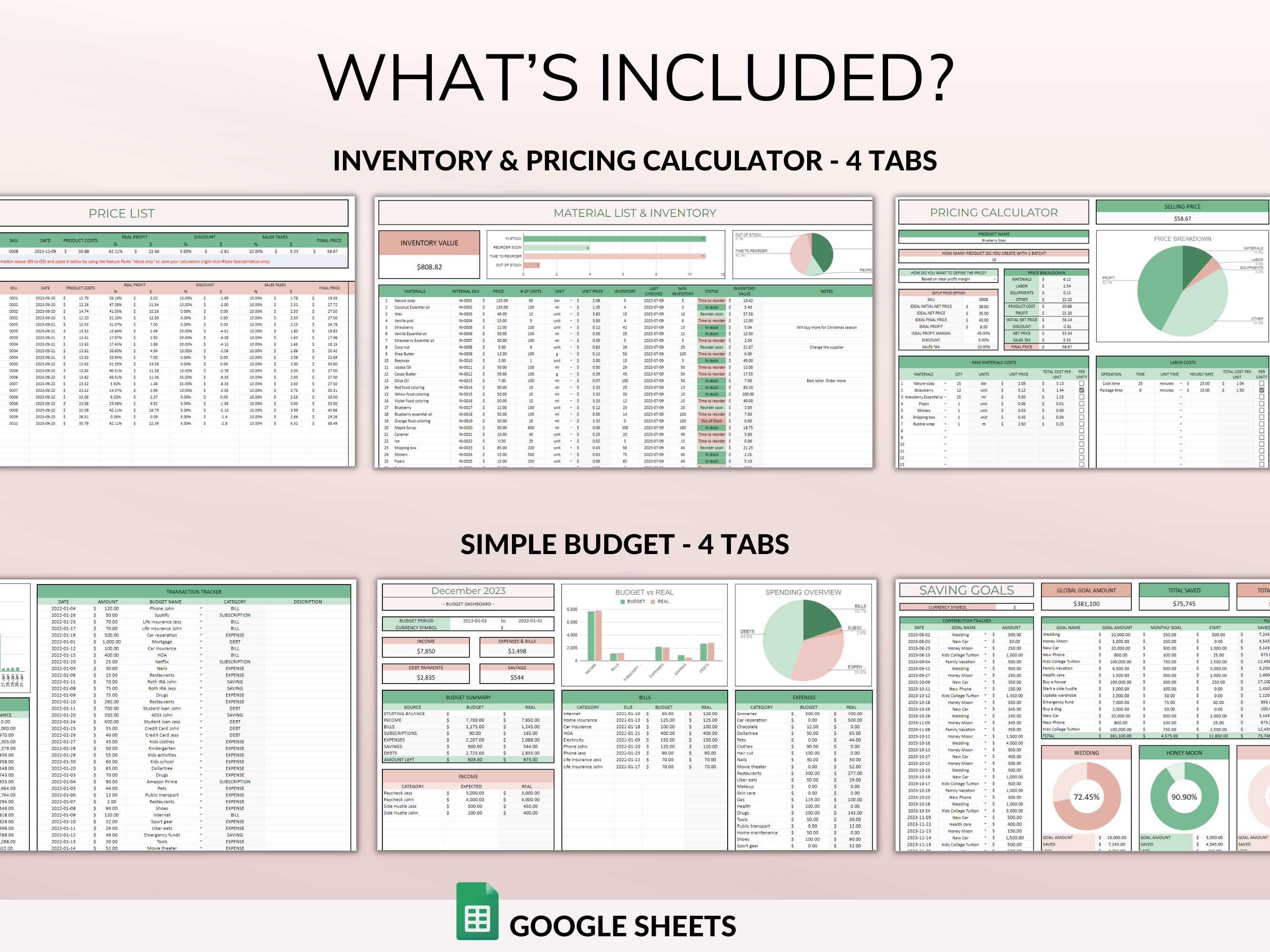 PLR Spreadsheets Bundle Commercial Use PLR Google Sheets Bundle Resell Rights PLR Template Budget Spreadsheet Debt Tracker Bill Calendar