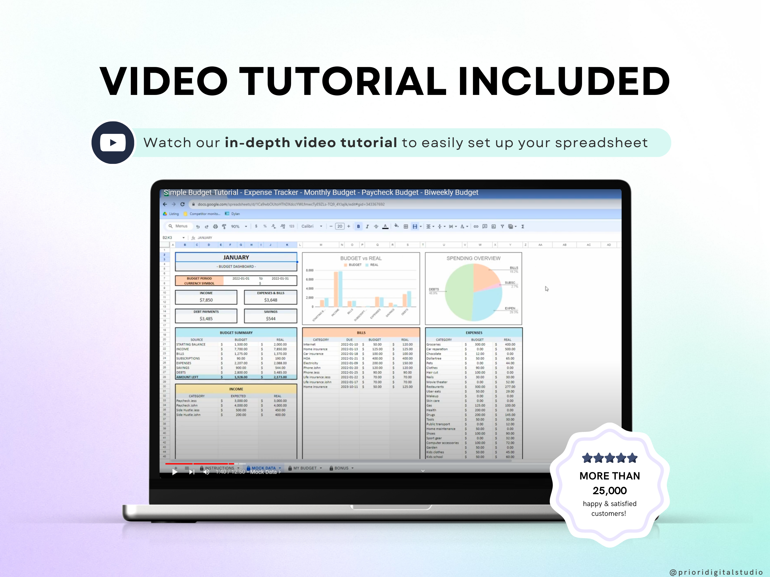 Simple Budget Spreadsheet Dark Mode Monthly Budget Spreadsheet Google Sheets Excel Weekly Paycheck Budget Biweekly Budget Expense Tracker#color_dark
