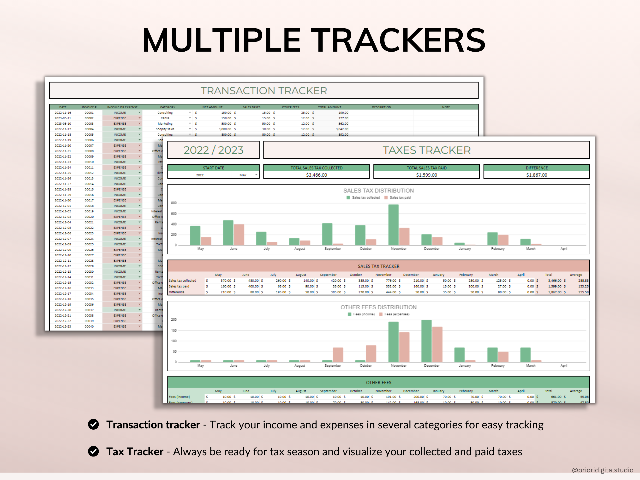 PLR Bookkeeping Spreadsheet Inventory Tracker Pricing Calculator Commercial Use PLR Google Sheets Bundle Private Label Rights PLR Template