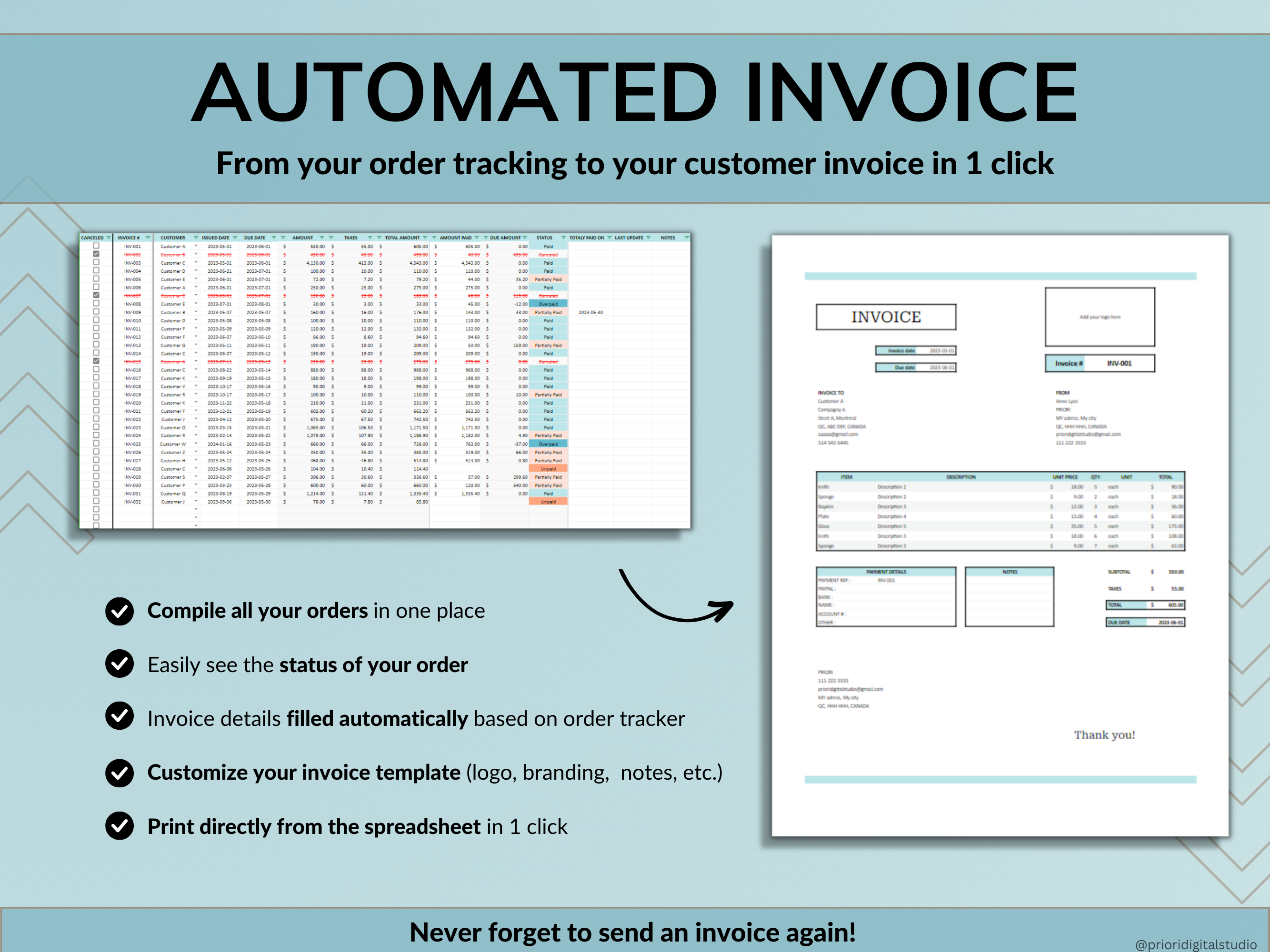 Small Business Tracker Google Sheets Excel Bookkeeping Spreadsheet Accounting Template Inventory Tracker Order Customer Tracker Sales Taxes