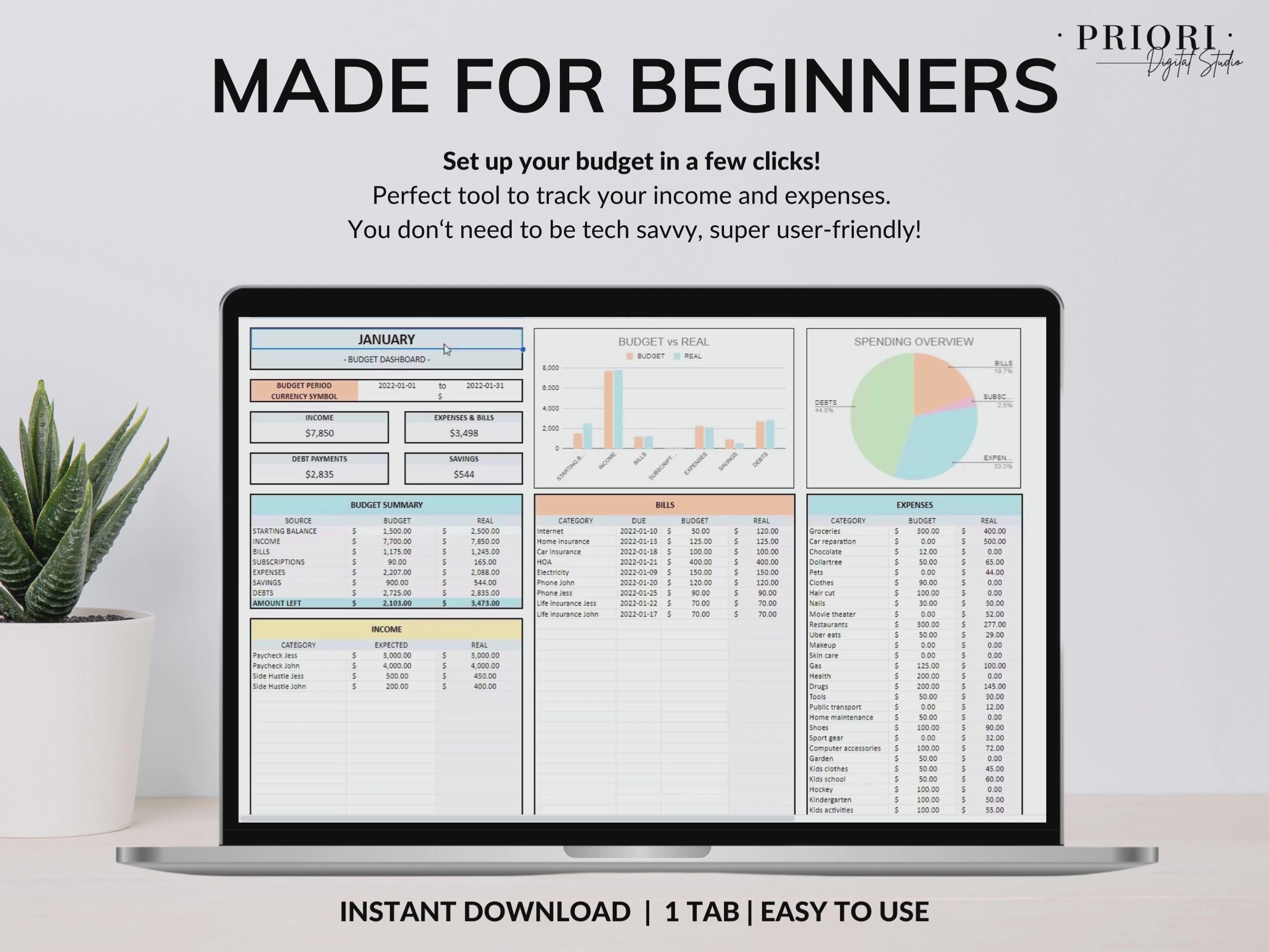Simple Budget Planner Monthly Budget Spreadsheet Google Sheets Excel Weekly Paycheck Budget Template Biweekly Budgeting by Paycheck Expense Tracker#color_multicolor