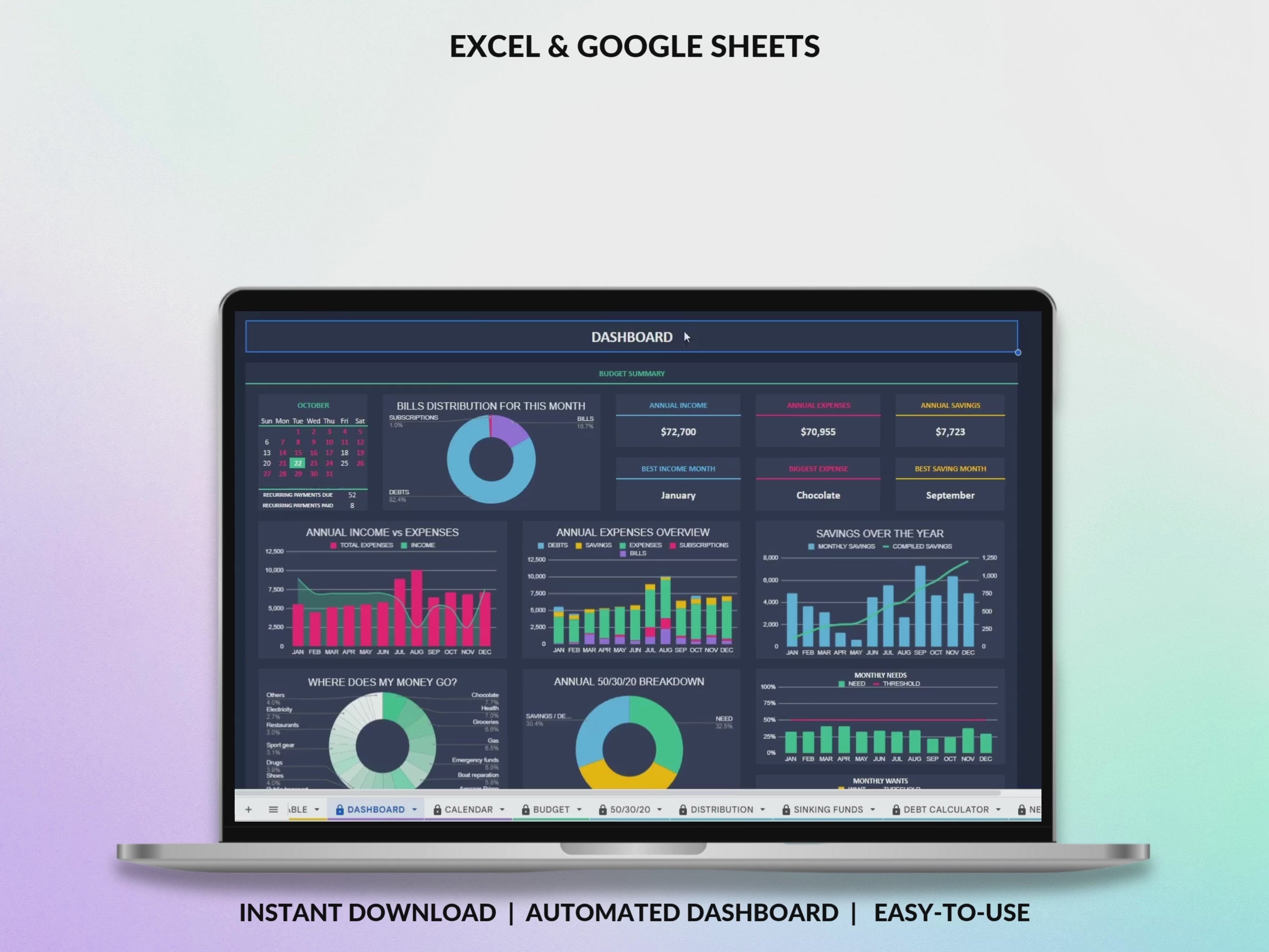 Paycheck Budget Spreadsheet Weekly Budget Monthly Budget Biweekly Bill Tracker Debt Tracker Financial Planner Google Sheets Excel Template