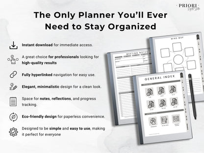 Meeting Notes Planner reMarkable 2 Meeting Templates Hyperlinked for reMarkable Paper Pro Meeting Minutes reMarkable Planner Meeting Agenda