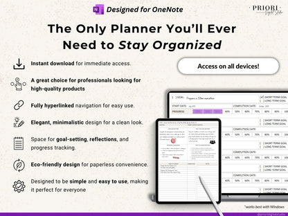 OneNote Planner 2025 2026 Professional One Note Template for Work Project Management Hyperlinked Planner Weekly Planner Organization Planner