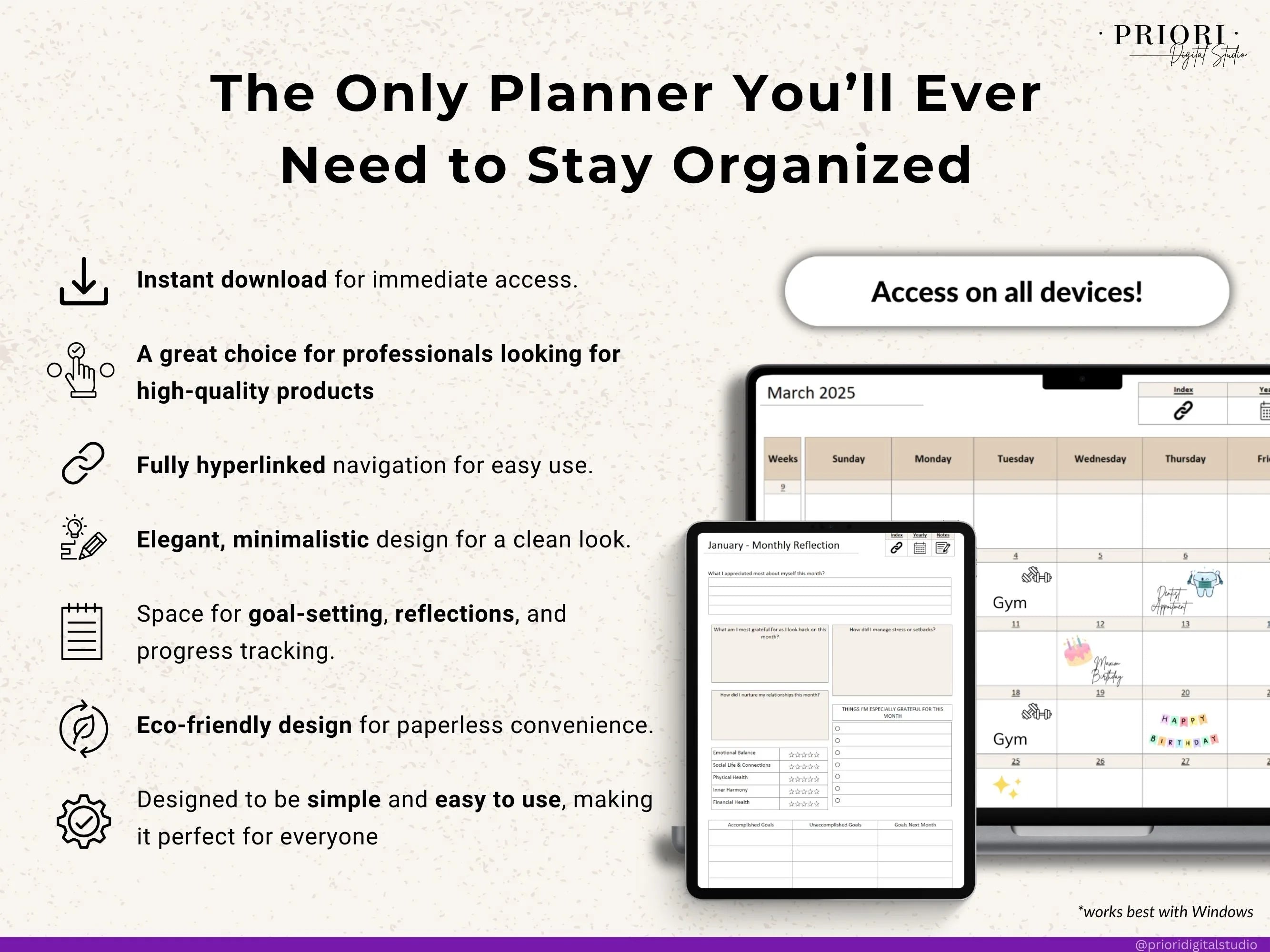 OneNote Digital Planner for 2025 2026 OneNote Template Hyperlinked Daily Planner Monthly Calendar Dated Weekly Planner Organization Planner