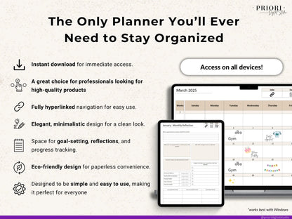 OneNote Digital Planner for 2025 2026 OneNote Template Hyperlinked Daily Planner Monthly Calendar Dated Weekly Planner Organization Planner