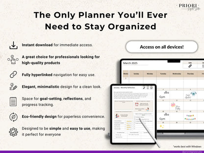 OneNote Template for 2025 Weekly Digital Planner Monthly OneNote Planner Hyperlinked Planner Organization Planner Professional Dated Planner
