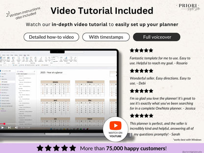OneNote Planner 2025 2026 Digital OneNote Templates Hyperlinked Planner Daily Weekly Planner Organization Planner Professional OneNote 2025