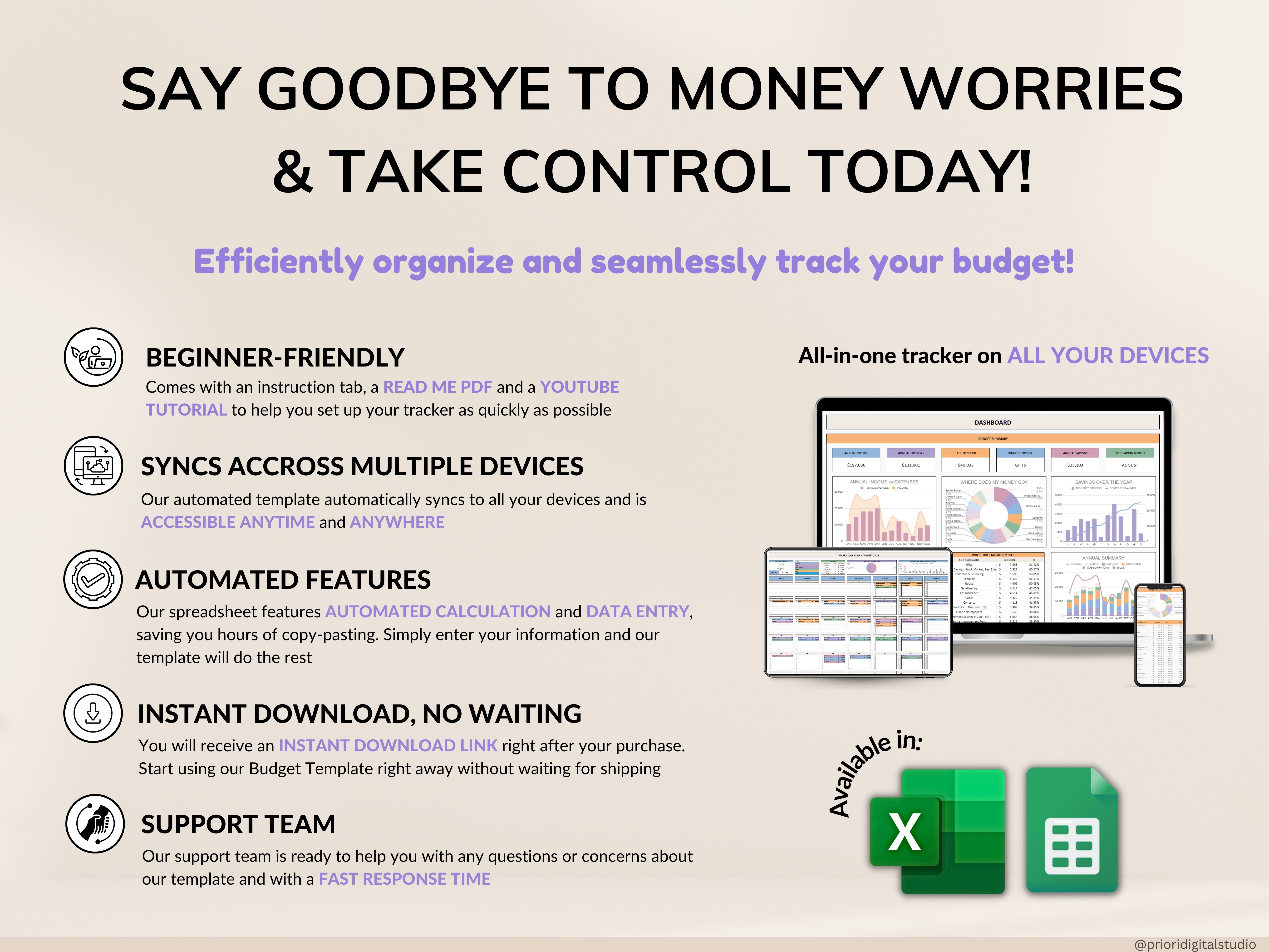Annual Budget Spreadsheet Monthly Budget Planner Couple Financial Tracker Bill Tracker Debt Tracker Savings Easy Excel Budget Google Sheets