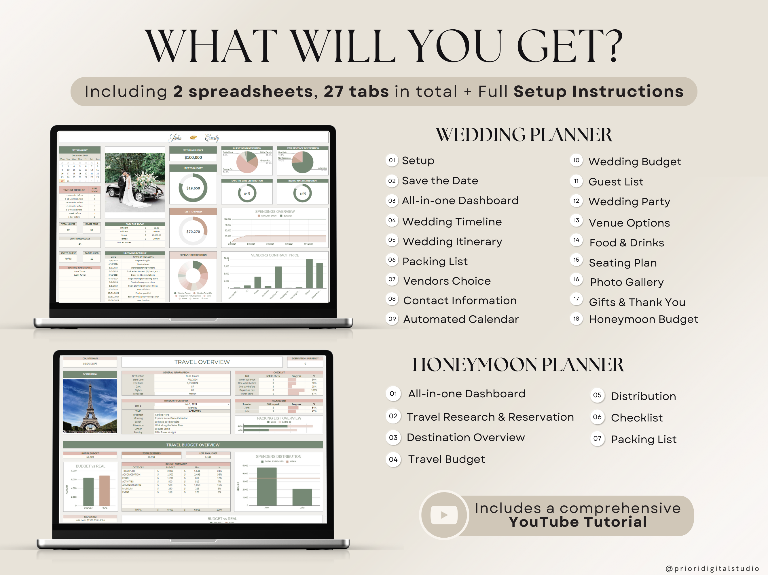 Wedding Planner Spreadsheet Wedding Budget Tracker Honeymoon Planner Checklist Guest List Tracker Wedding Travel Itinerary Seating Plan Excel Google Sheets#color_rosy-sage