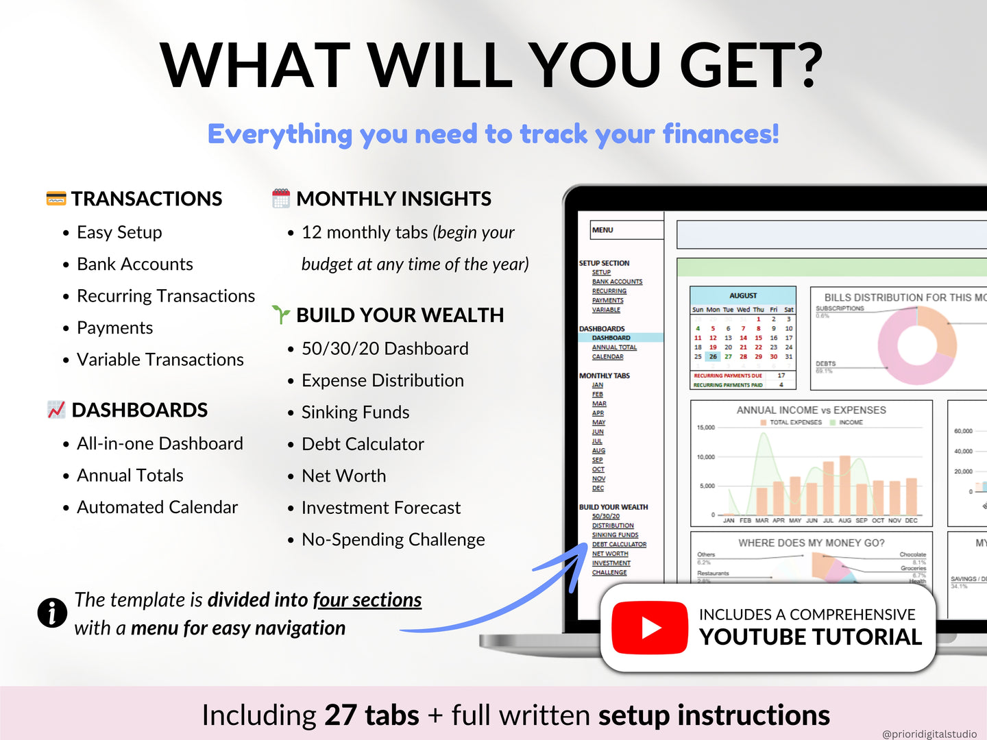 Ultimate Annual Budget Spreadsheet Monthly Budget Tracker Couple Financial Planner Bill Tracker Debt Tracker Savings Excel Google Sheets