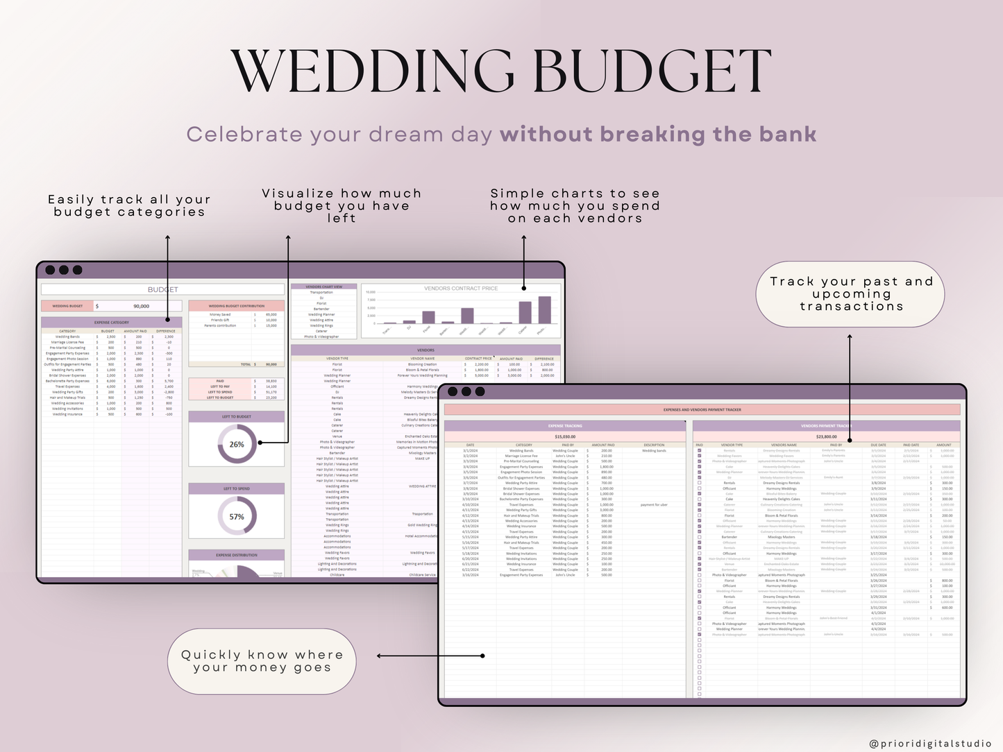 Wedding Planner Spreadsheet Wedding Budget Tracker Honeymoon Planner Checklist Guest List Tracker Wedding Travel Itinerary Seating Plan