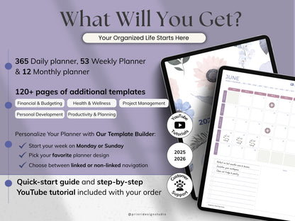 Organized planner with features and benefits for Blush Duskvariant.