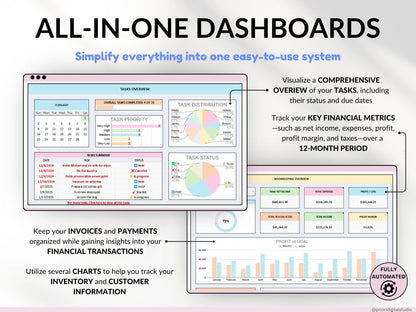 Small Business Spreadsheet Service Business Bookkeeping Tracker for Google Sheets Excel Invoice Tracker Client Tracker Order & Task Tracker