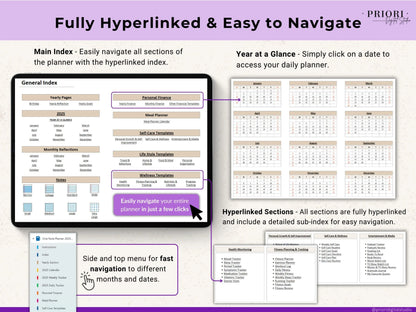 OneNote Digital Planner for 2025 2026 OneNote Template Hyperlinked Daily Planner Monthly Calendar Dated Weekly Planner Organization Planner