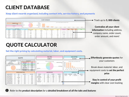 Small Business Spreadsheet Service Business Bookkeeping Tracker for Google Sheets Excel Invoice Tracker Client Tracker Order & Task Tracker