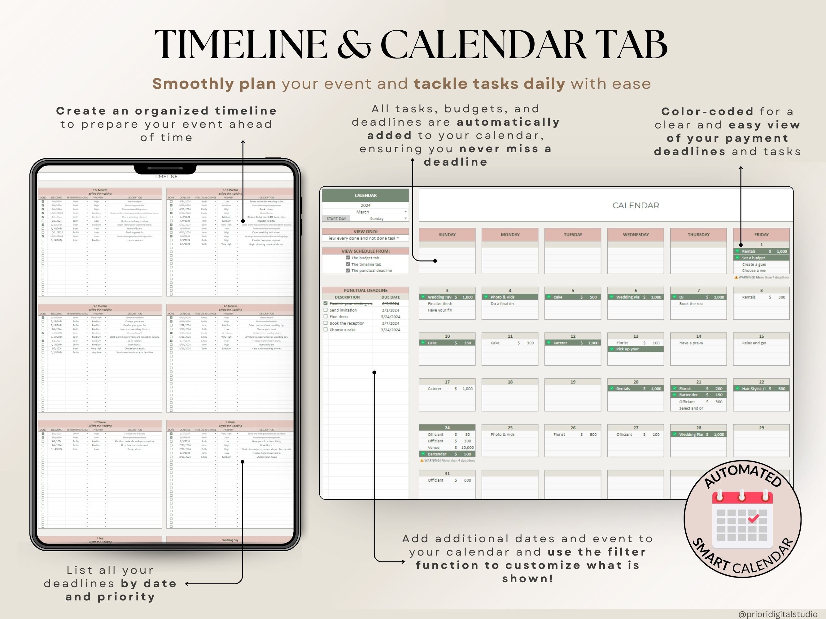 Event Planner Spreadsheet Party Planning Spreadsheet Google Sheets Excel Budget Tracker Bridal Shower Organizer Baby Shower Planner Template