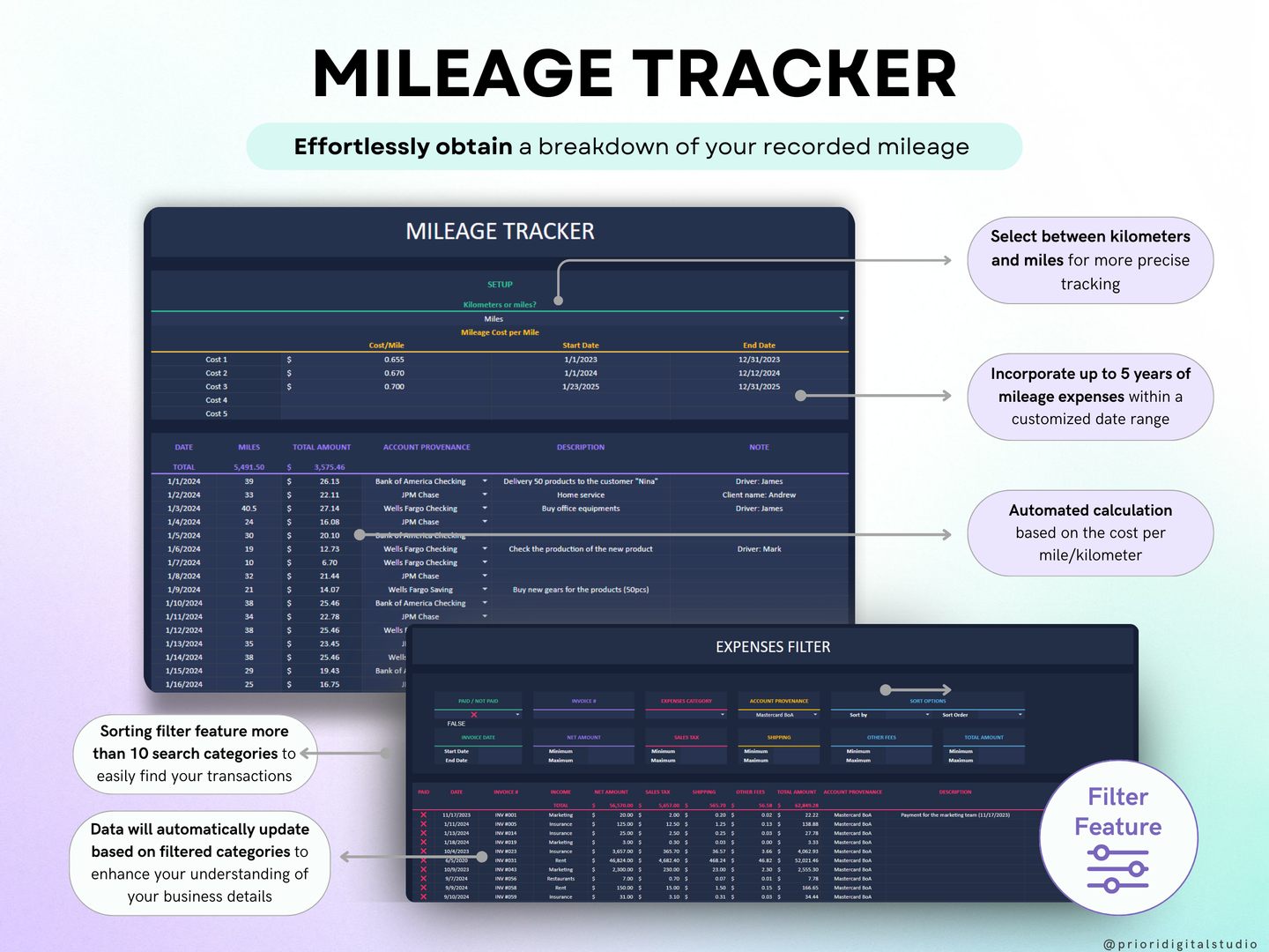 Small Business Bookkeeping Spreadsheet Dark Mode Income Expense Tracker Tax Tracker Dark Accounting Template Business Planner Profit & Loss Excel Google Sheets