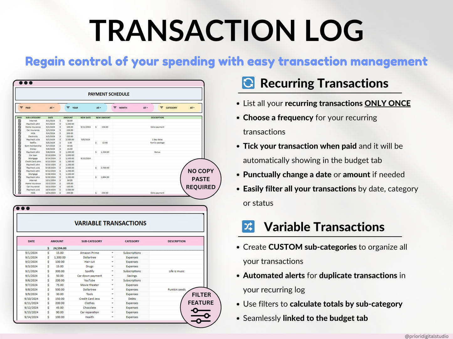 Paycheck Budget Spreadsheet Google Sheets & Excel Template Weekly Paycheck Budget Biweekly Paycheck Planner Bill Tracker Custom Budgeting