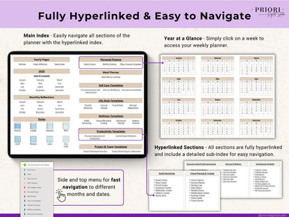 OneNote Template for 2025 Weekly Digital Planner Monthly OneNote Planner Hyperlinked Planner Organization Planner Professional Dated Planner