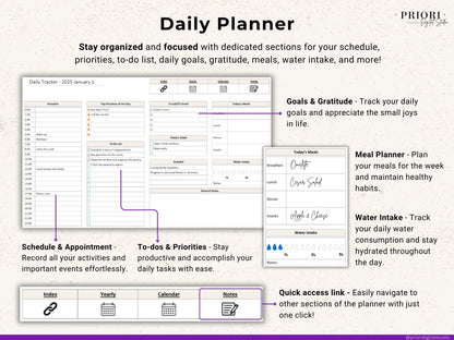 OneNote Digital Planner for 2025 2026 OneNote Template Hyperlinked Daily Planner Monthly Calendar Dated Weekly Planner Organization Planner