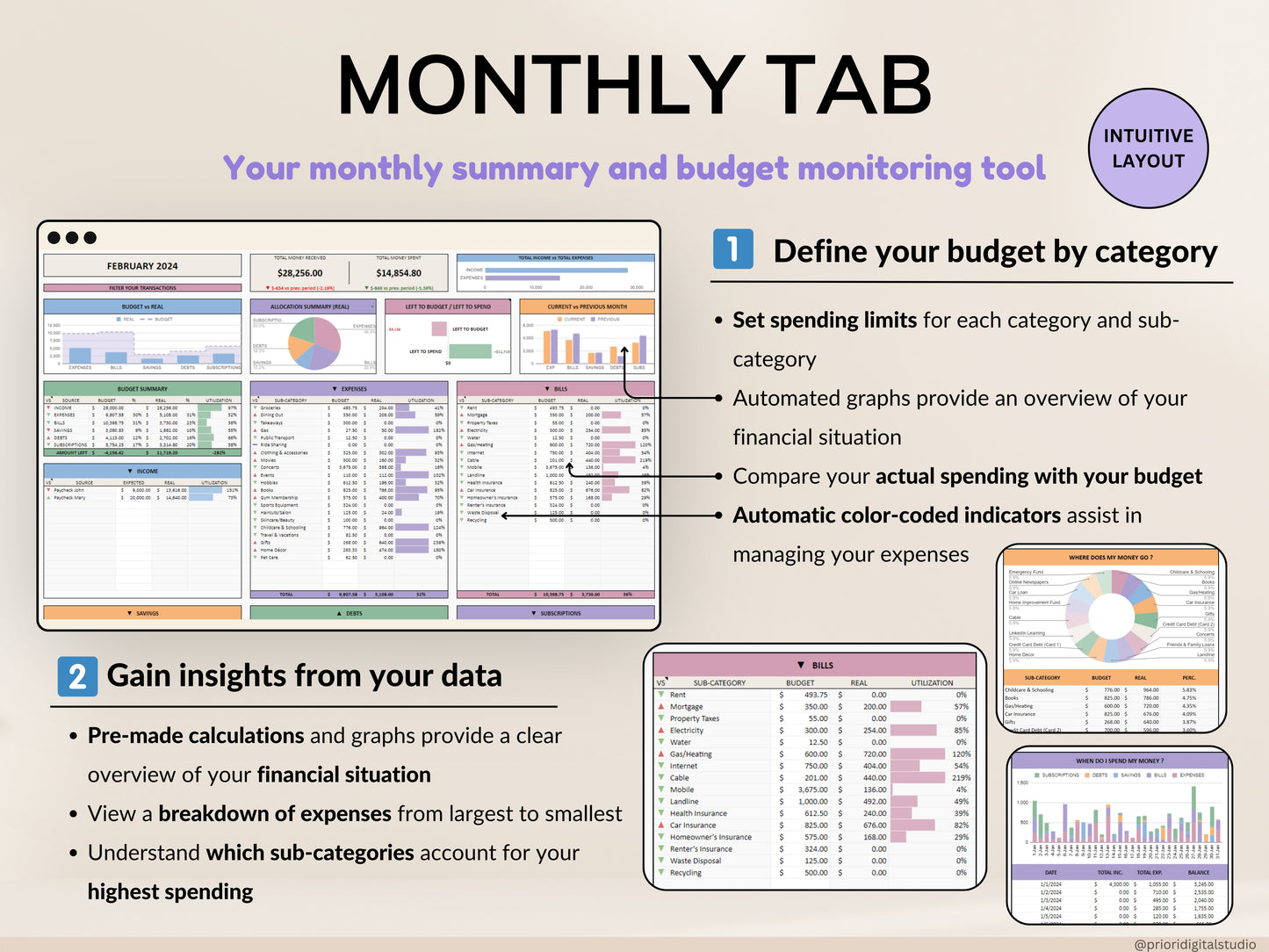 Annual Budget Spreadsheet Monthly Budget Planner Couple Financial Tracker Bill Tracker Debt Tracker Savings Easy Excel Budget Google Sheets