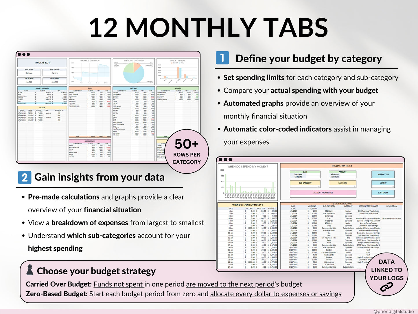 Ultimate Annual Budget Spreadsheet Monthly Budget Tracker Couple Financial Planner Bill Tracker Debt Tracker Savings Excel Google Sheets