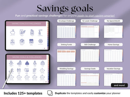 Weekly Budget Planner app on a tablet with a stylus, on a light gray background.
