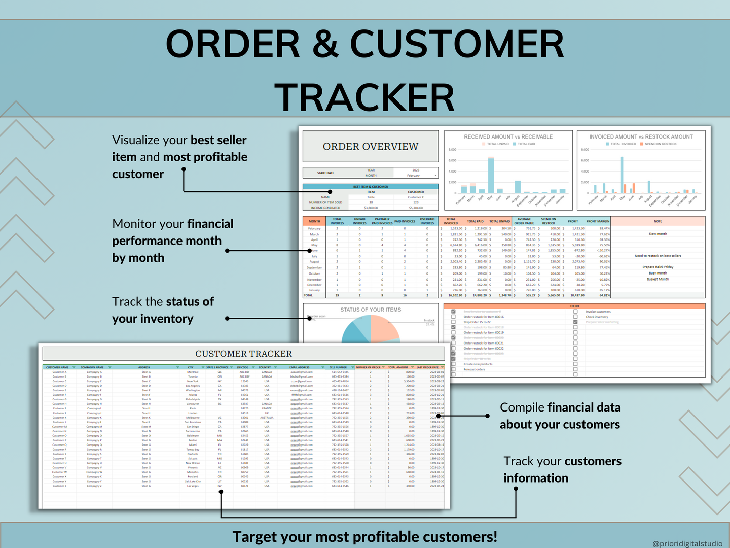 Small Business Bookkeeping Spreadsheet Inventory Tracker Order Tracker Product Handmade Pricing Calculator Client Tracker Google Sheet Excel