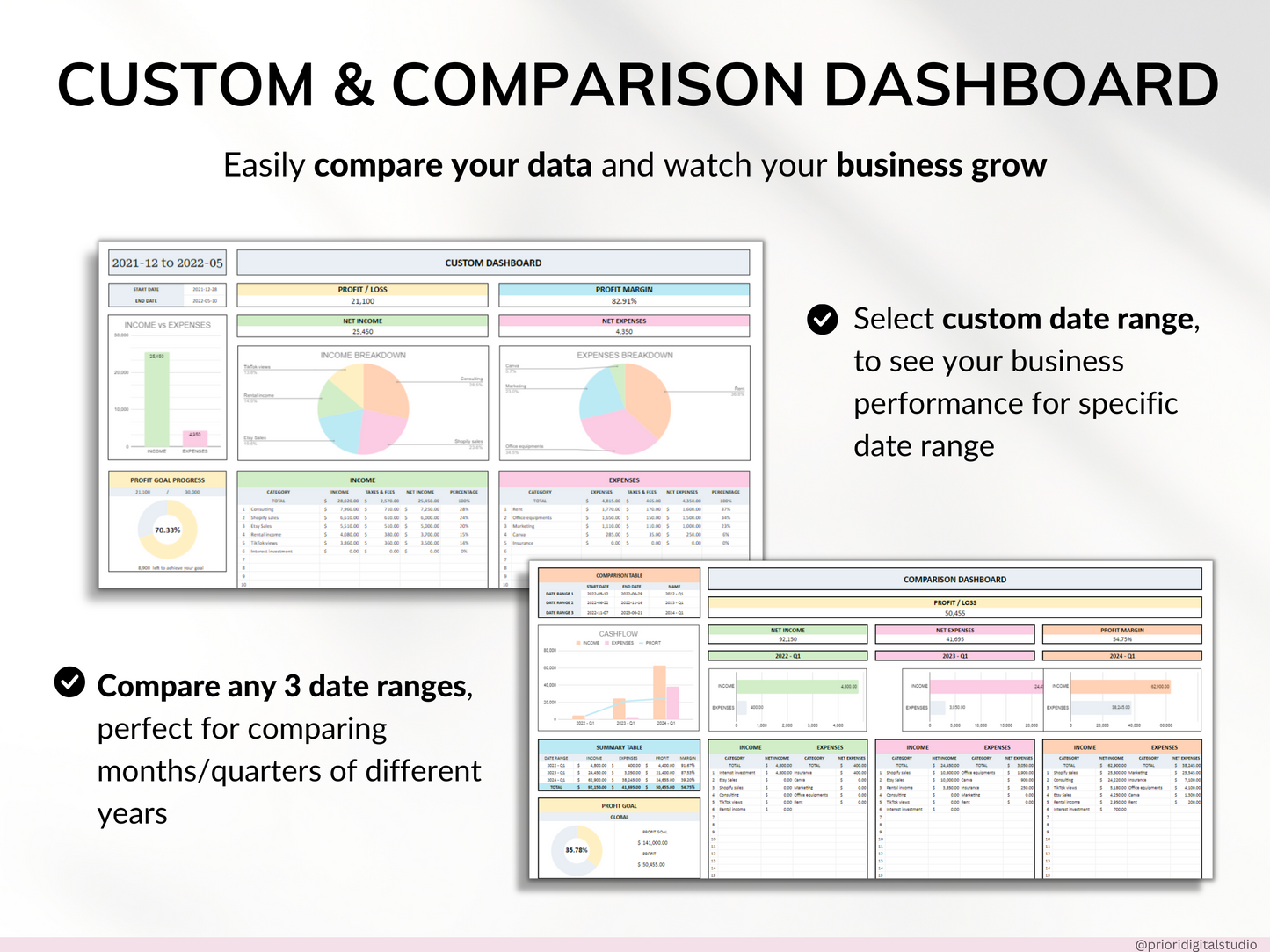 Small Business Bookkeeping Spreadsheet Google Sheets Excel Business Template Expense Bill Tracker Income Sales Tracker Accounting Template