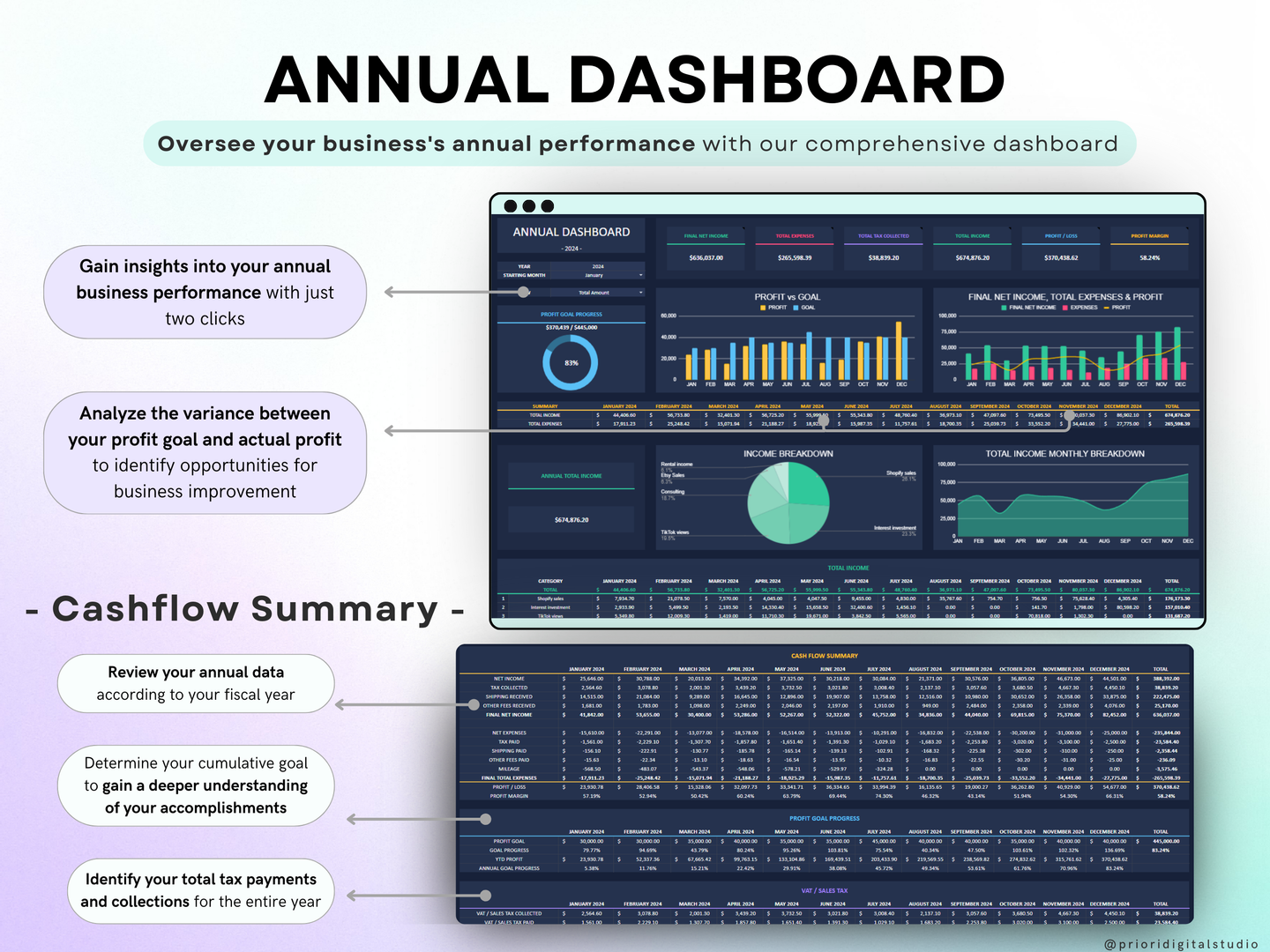 Small Business Bookkeeping Spreadsheet Dark Mode Income Expense Tracker Tax Tracker Dark Accounting Template Business Planner Profit & Loss Excel Google Sheets