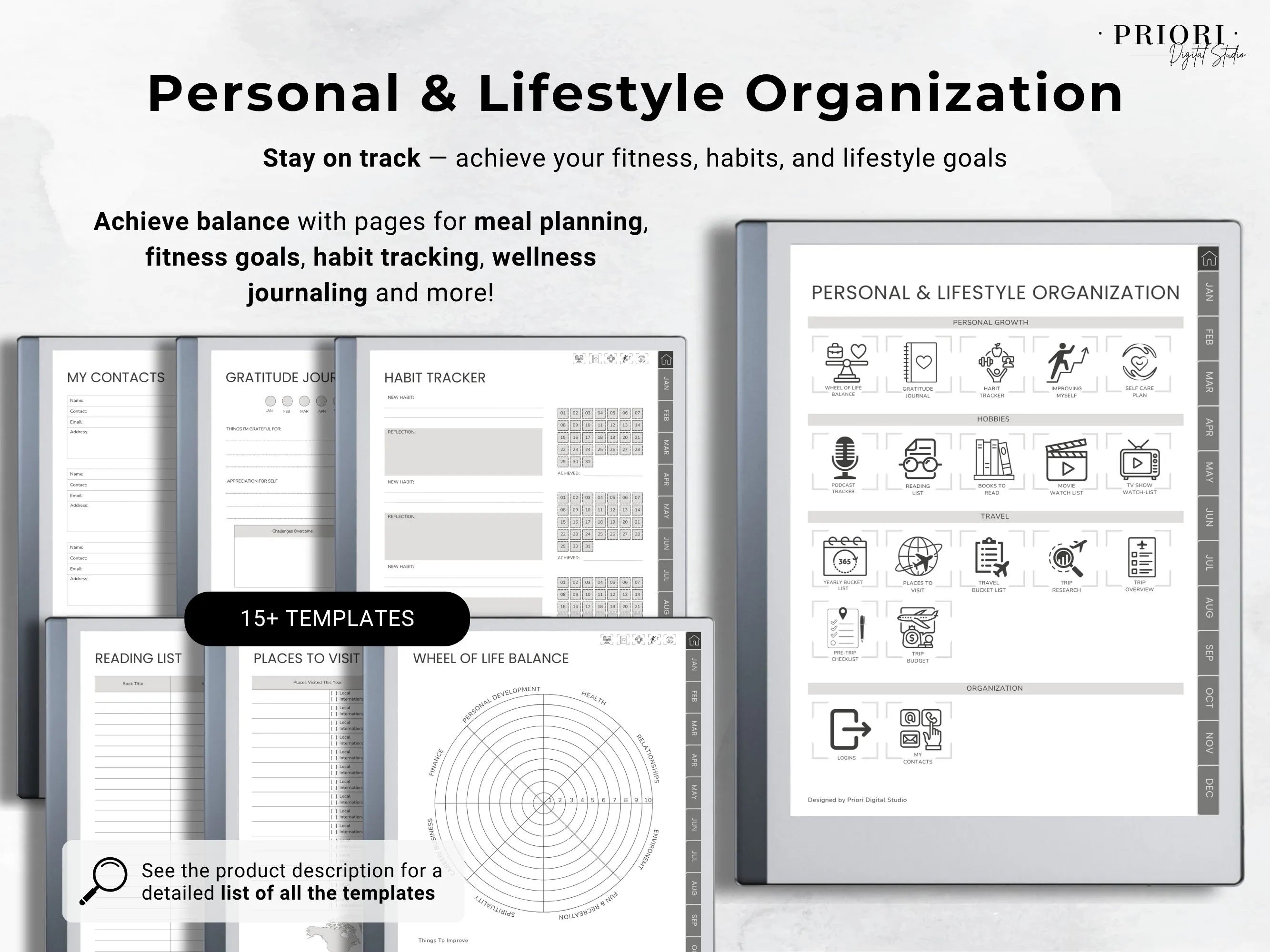 reMarkable Digital Planner 2025 2026 Daily Planner reMarkable 2 Template Minimalist Hyperlinked Planner for reMarkable Organization Planner