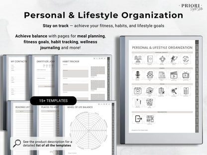 reMarkable Digital Planner 2025 2026 Daily Planner reMarkable 2 Template Minimalist Hyperlinked Planner for reMarkable Organization Planner