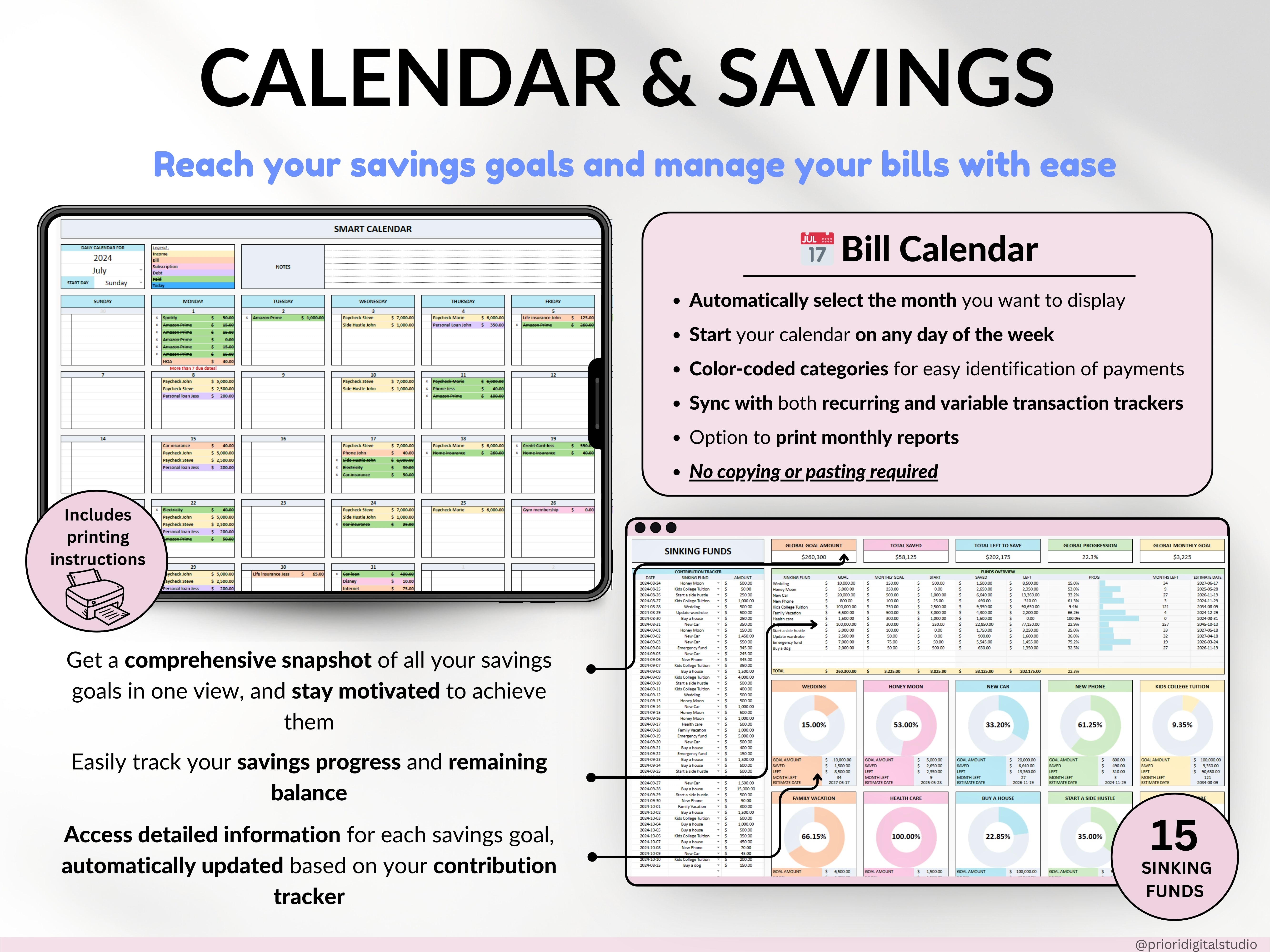 Paycheck Budget Spreadsheet Google Sheets & Excel Template Weekly Paycheck Budget Biweekly Paycheck Planner Bill Tracker Custom Budgeting