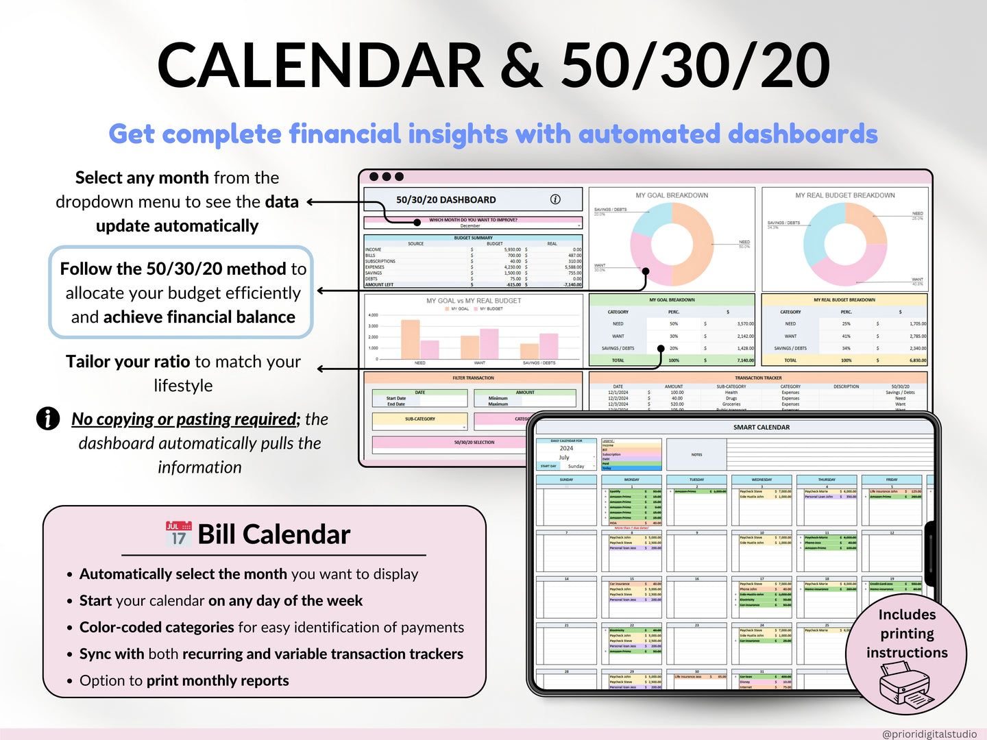 Ultimate Annual Budget Spreadsheet Monthly Budget Tracker Couple Financial Planner Bill Tracker Debt Tracker Savings Excel Google Sheets