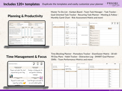 OneNote Planner 2025 2026 Professional One Note Template for Work Project Management Hyperlinked Planner Weekly Planner Organization Planner